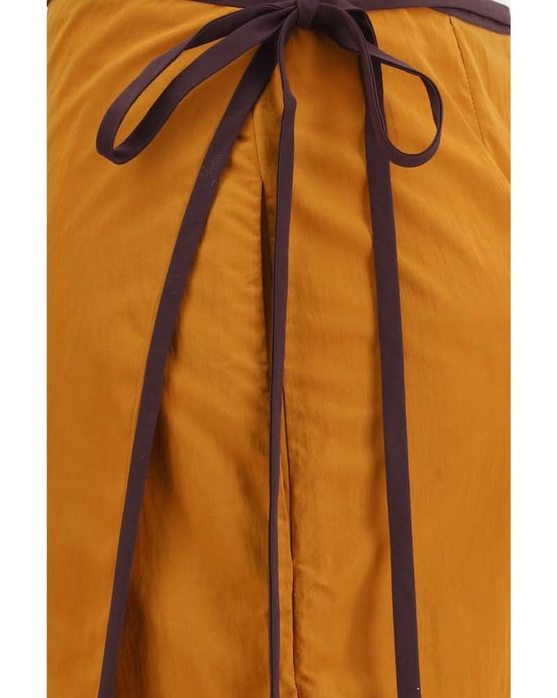 Saint Laurent Orange Nylon Midi Skirt Glam Steals