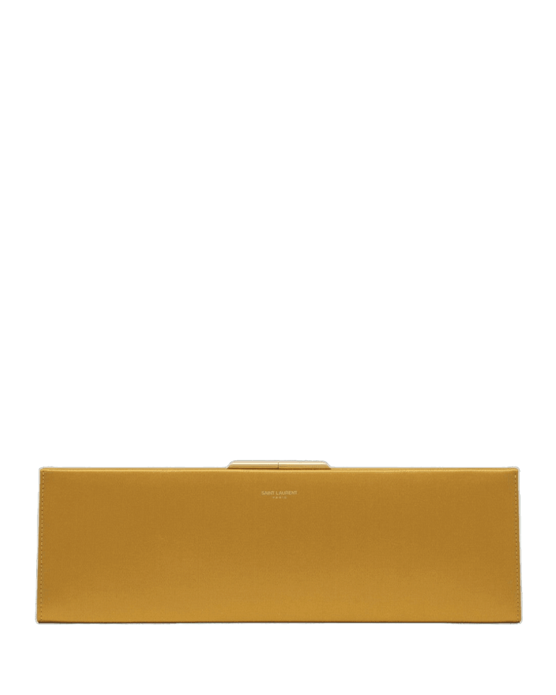 Saint Laurent Orange Satin Midnight Clutch Large Glam Steals