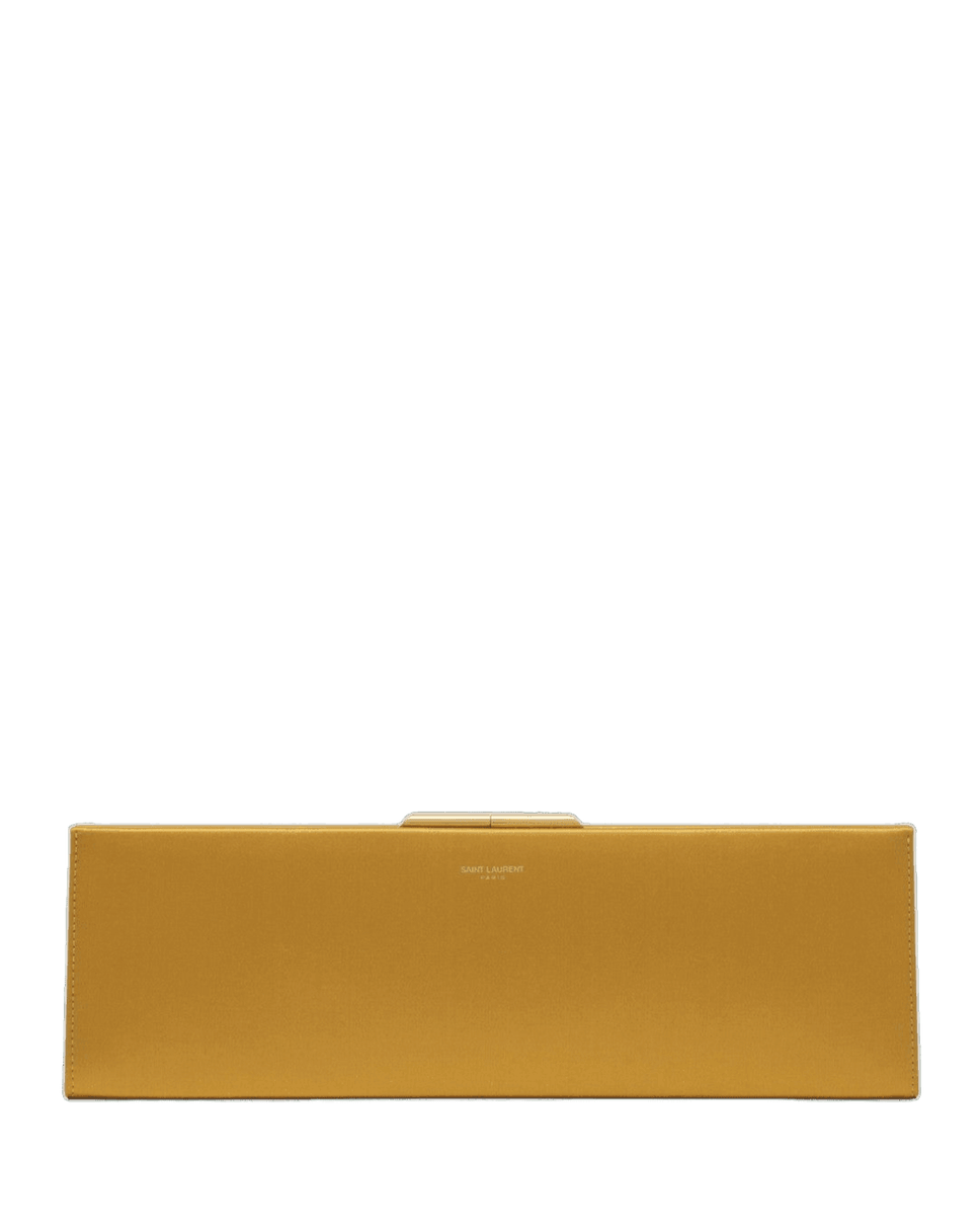 Saint Laurent Orange Satin Midnight Clutch Large Glam Steals