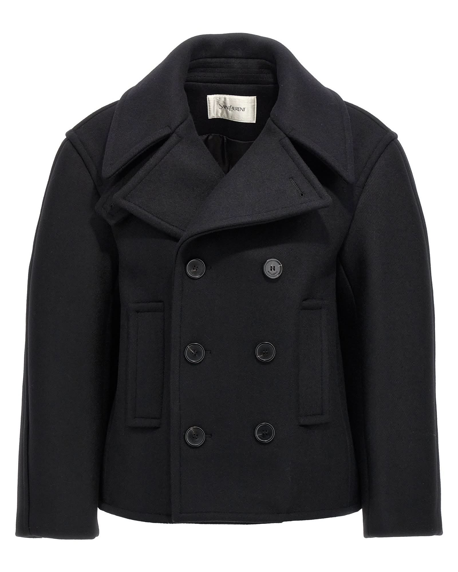 Saint Laurent Oversized Caban Coat Glam Steals