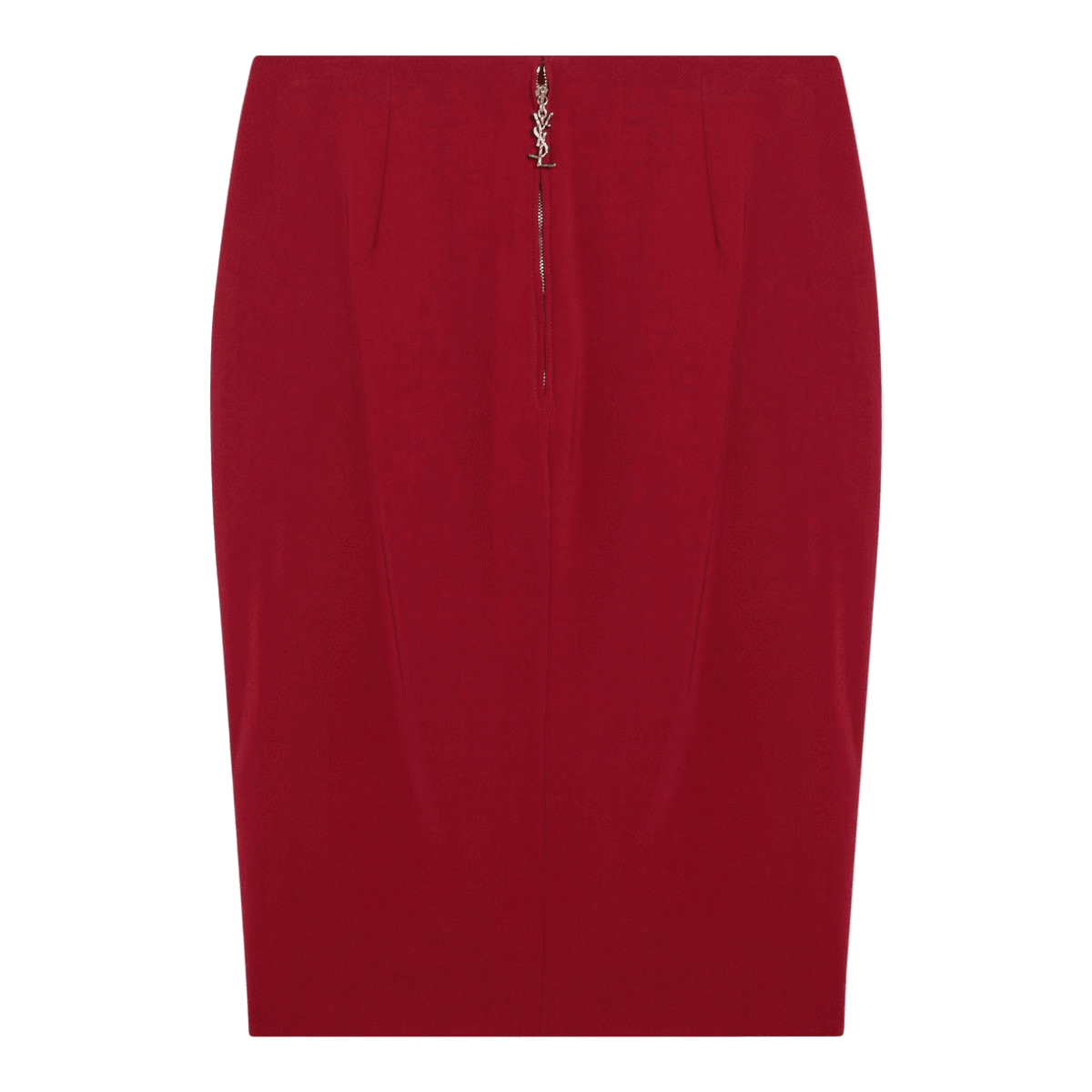 Saint Laurent Red Satin Pencil Skirt Glam Steals