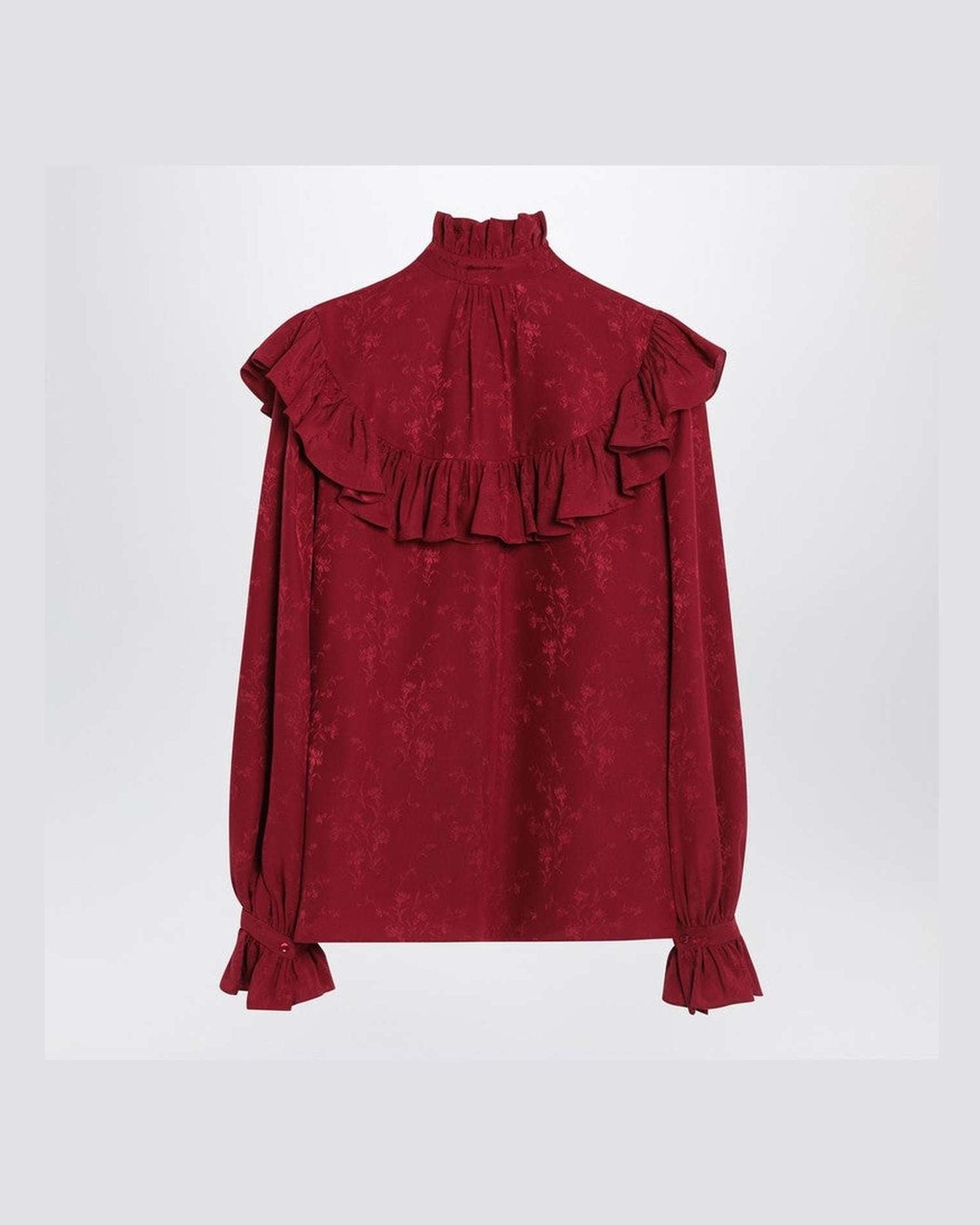 Saint Laurent Red Silk Damask Shirt Glam Steals