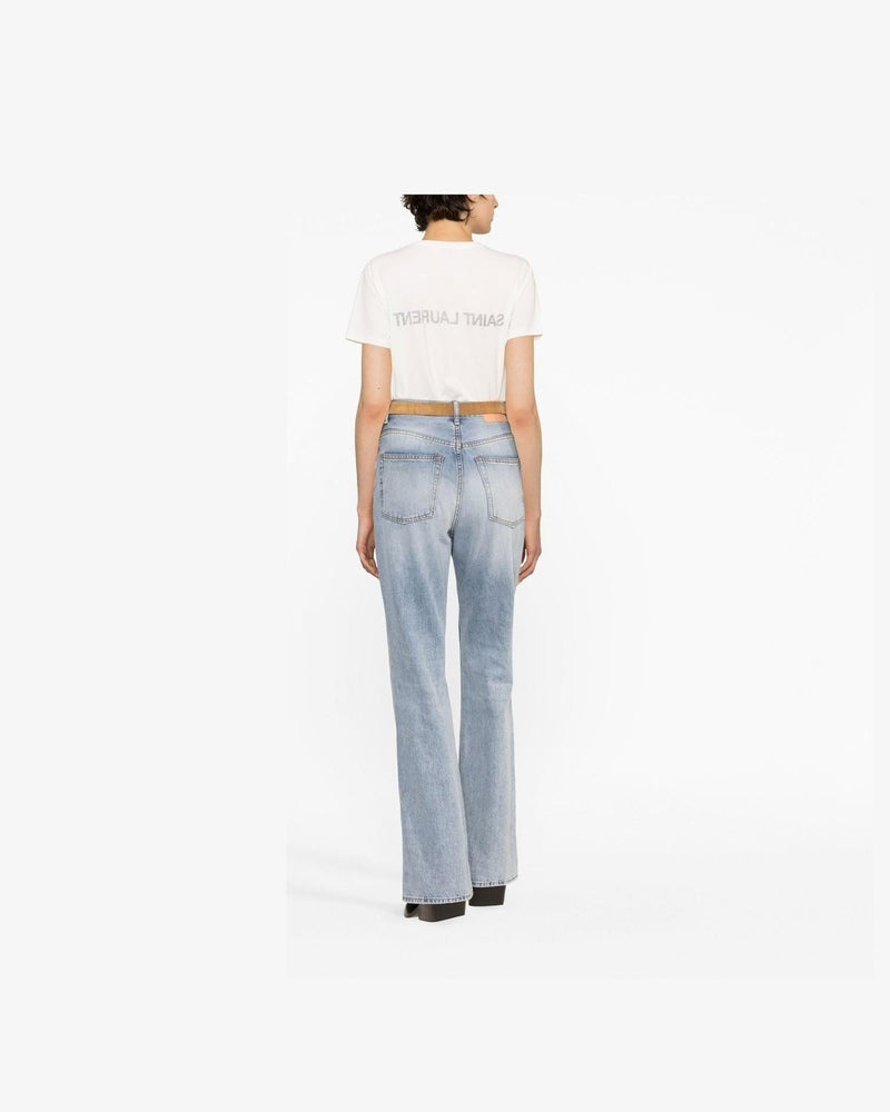 Saint Laurent Reverse Logo Print T-shirt Glam Steals