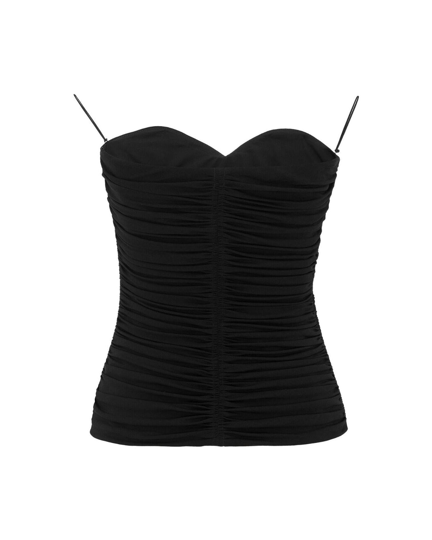 Saint Laurent Ruched Strapless Top Glam Steals