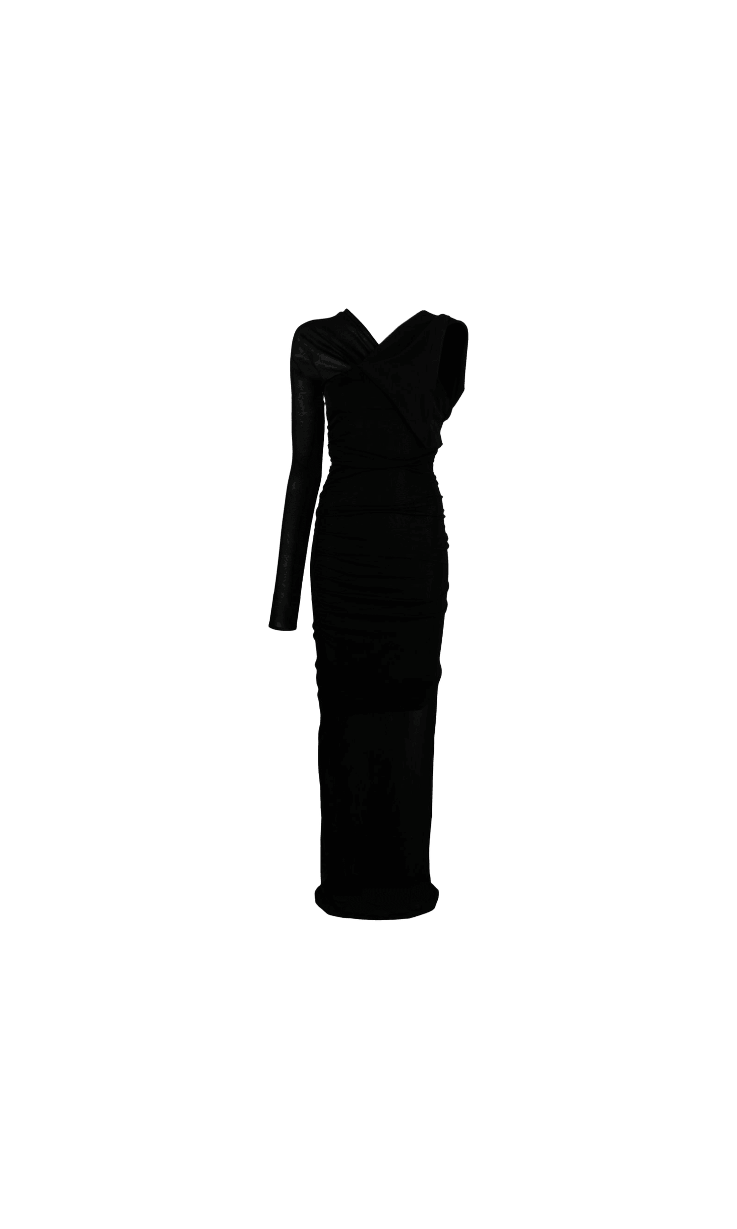 Saint Laurent Semi Sheer One Sleeve Long Dress Glam Steals