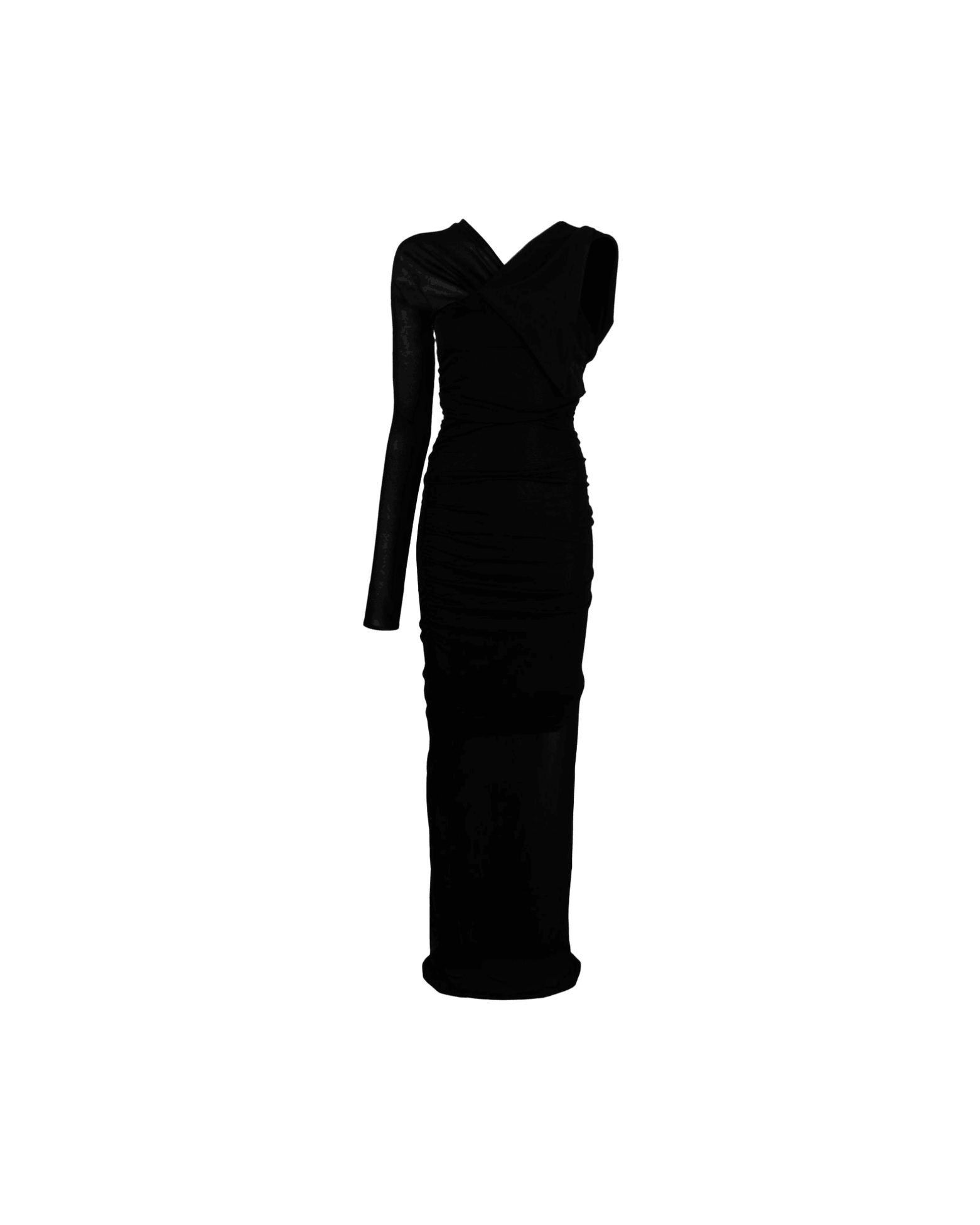 Saint Laurent Semi Sheer One Sleeve Long Dress Glam Steals