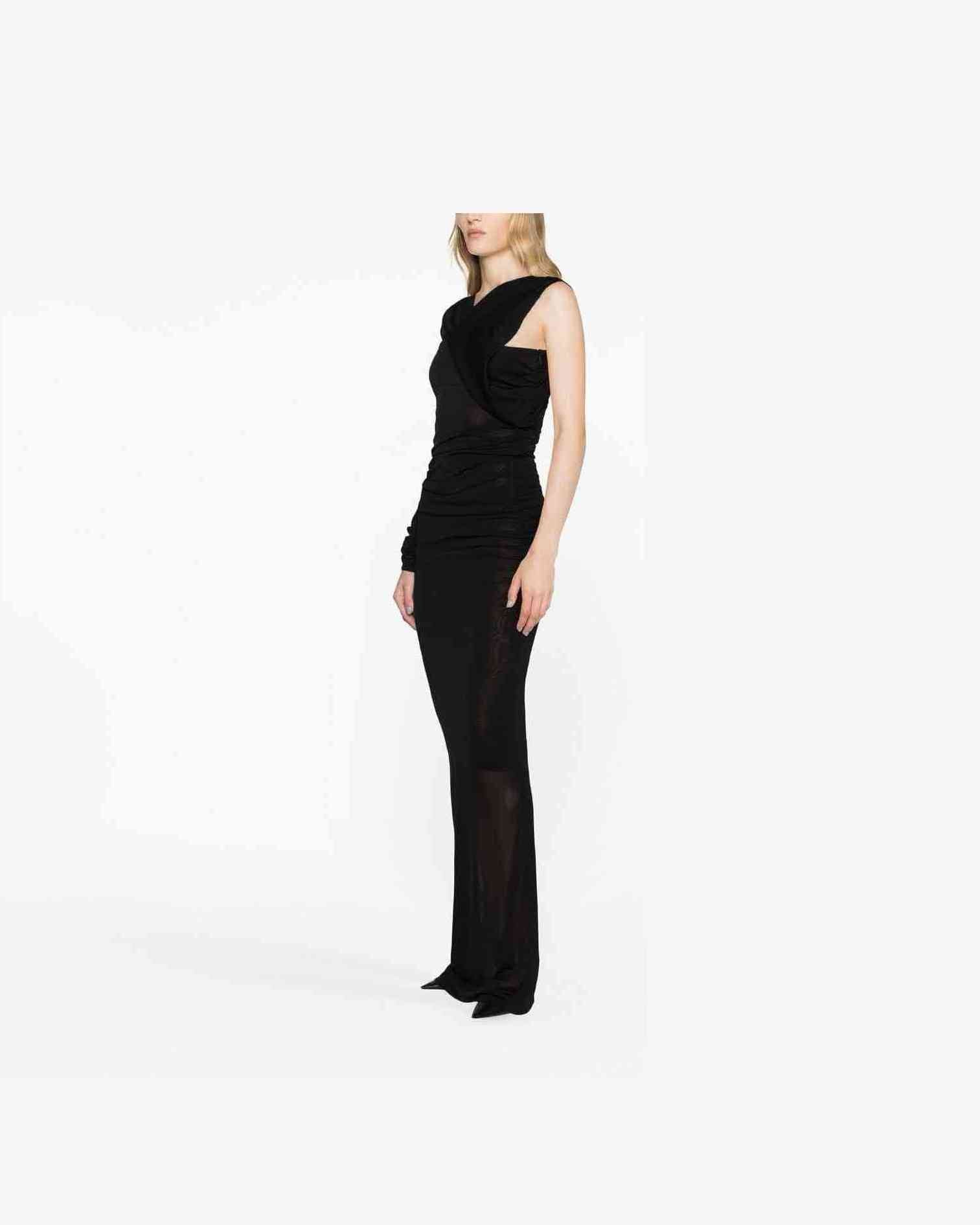 Saint Laurent Semi Sheer One Sleeve Long Dress Glam Steals