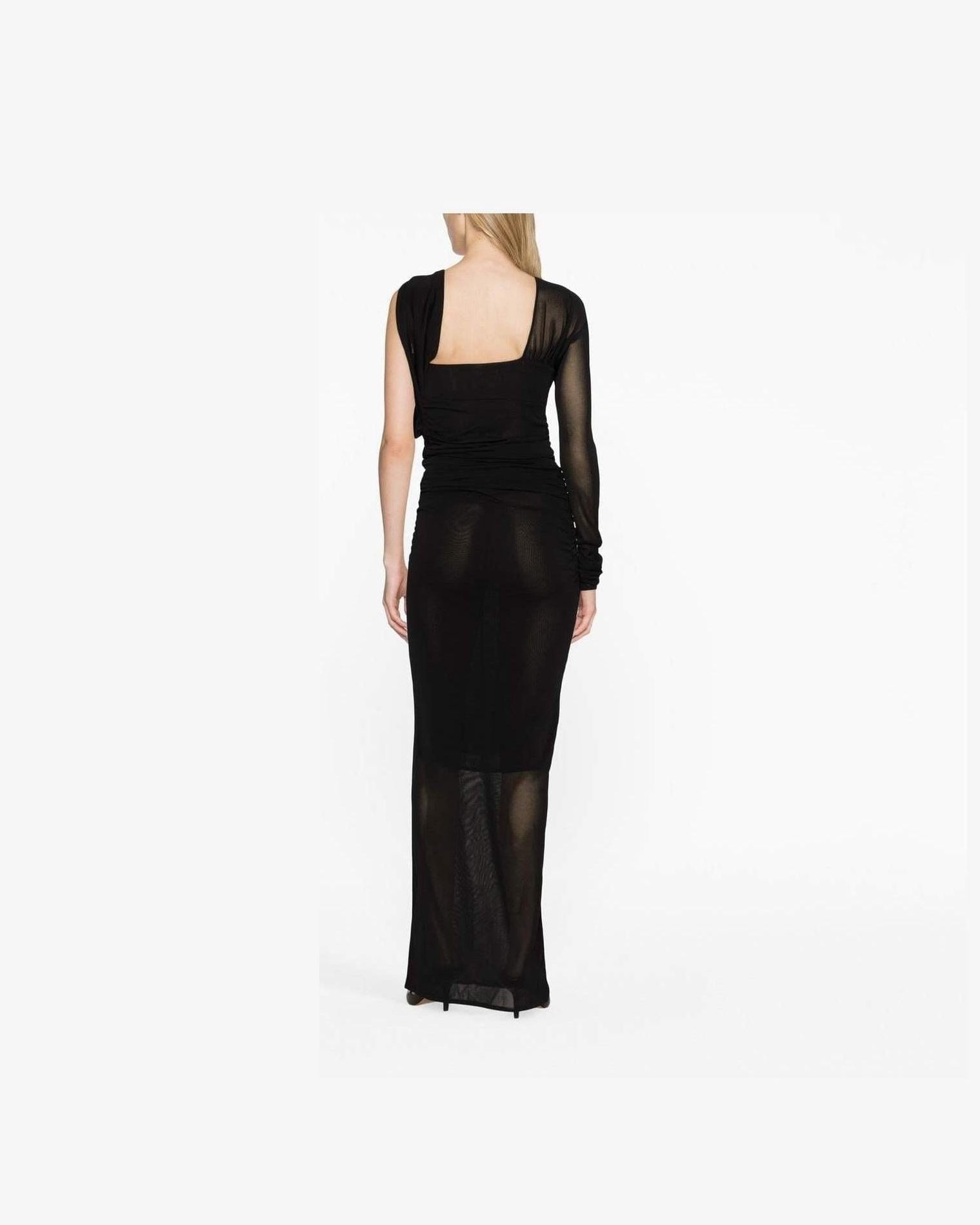 Saint Laurent Semi Sheer One Sleeve Long Dress Glam Steals