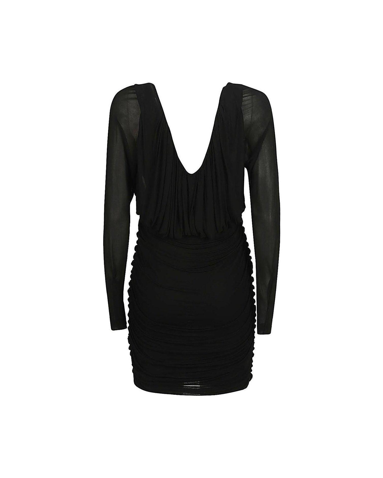 Saint Laurent Short Dress with V Neck Glam Steals