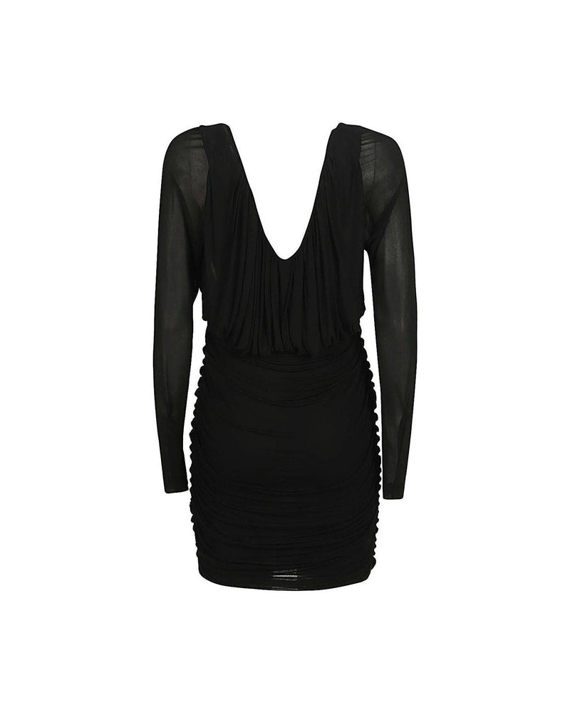 Saint Laurent Short Dress with V Neck Glam Steals