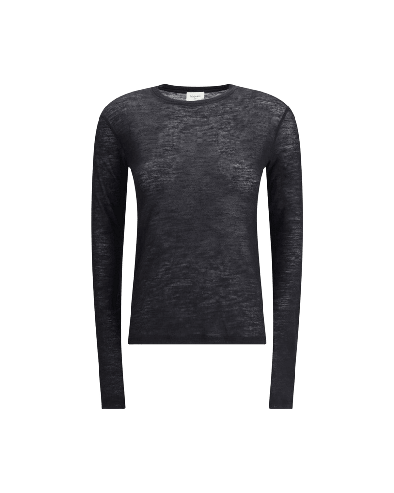 Saint Laurent Short-sleeved T-shirt in Cashmere and Silk Glam Steals