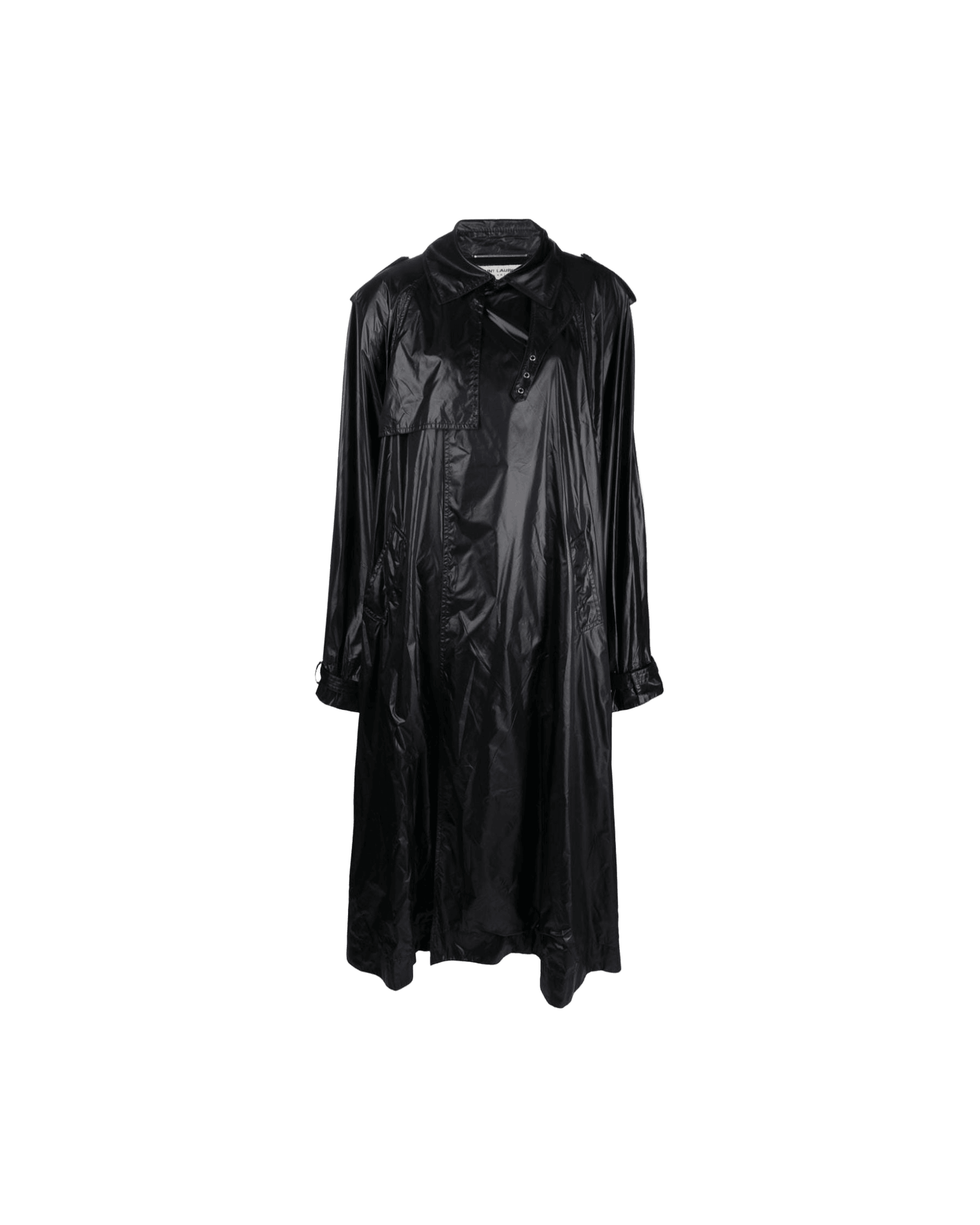 Saint Laurent Shoulder Pad Oversized Trench Coat Glam Steals