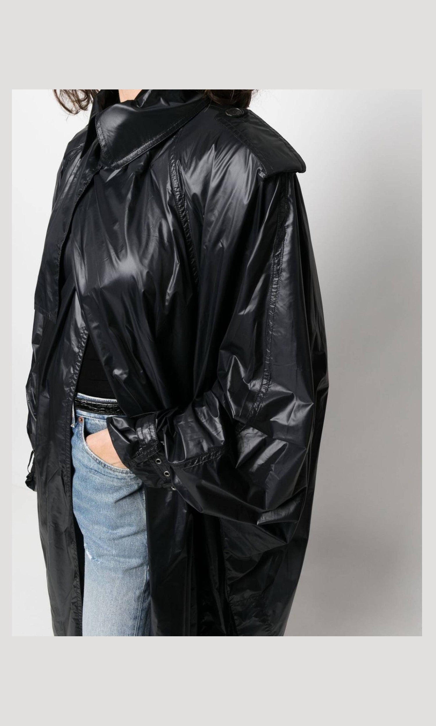 Saint Laurent Shoulder Pad Oversized Trench Coat Glam Steals