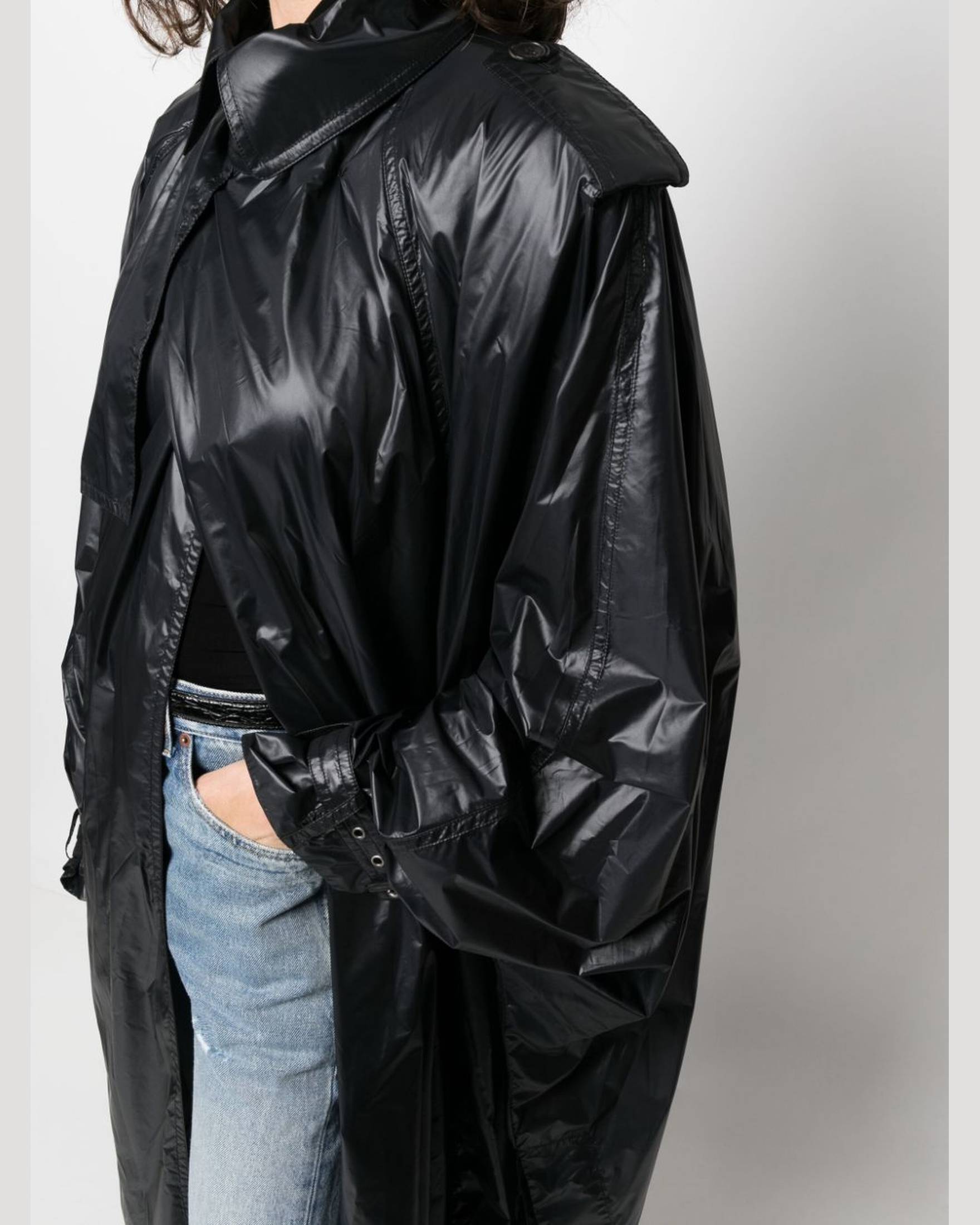 Saint Laurent Shoulder Pad Oversized Trench Coat Glam Steals
