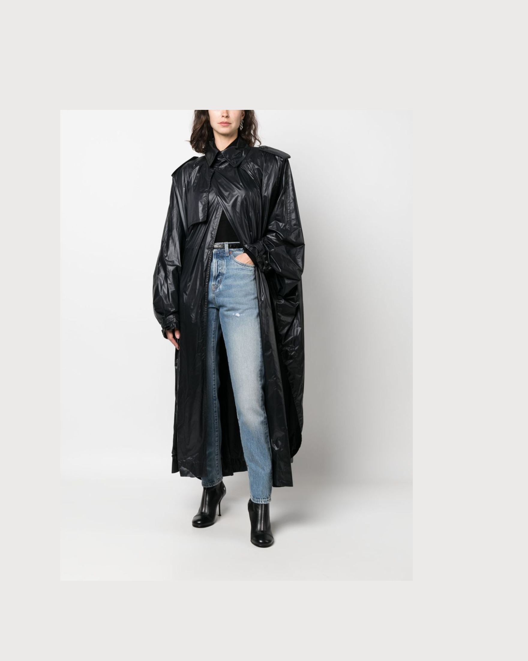 Saint Laurent Shoulder Pad Oversized Trench Coat Glam Steals
