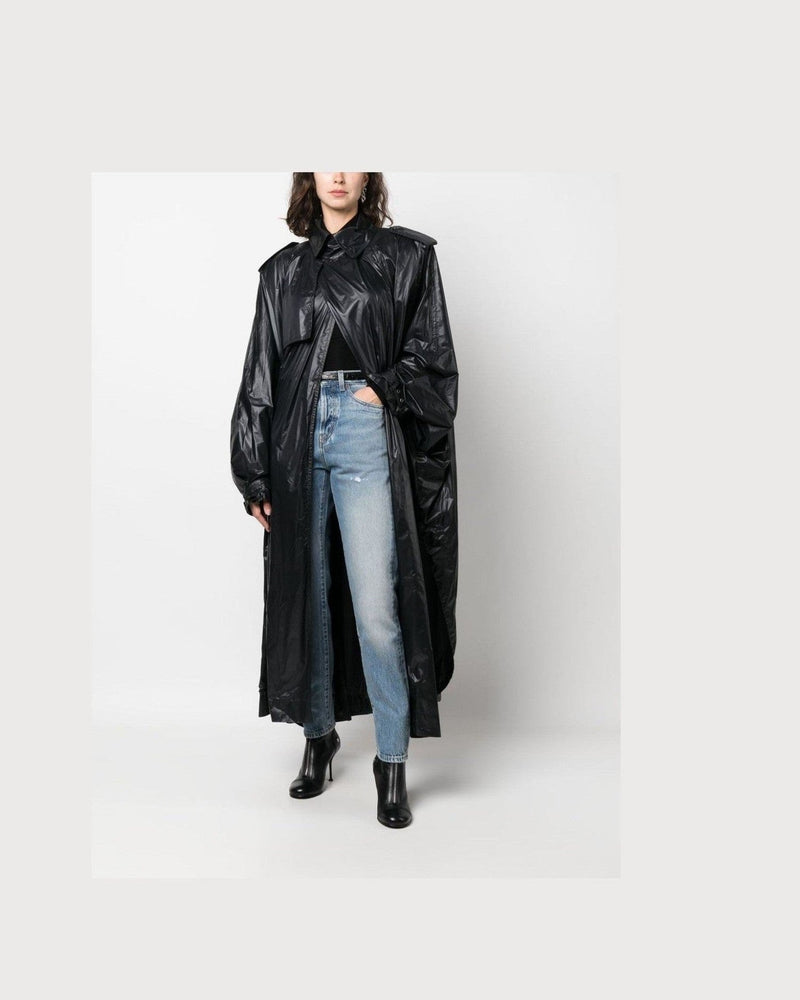 Saint Laurent Shoulder Pad Oversized Trench Coat Glam Steals