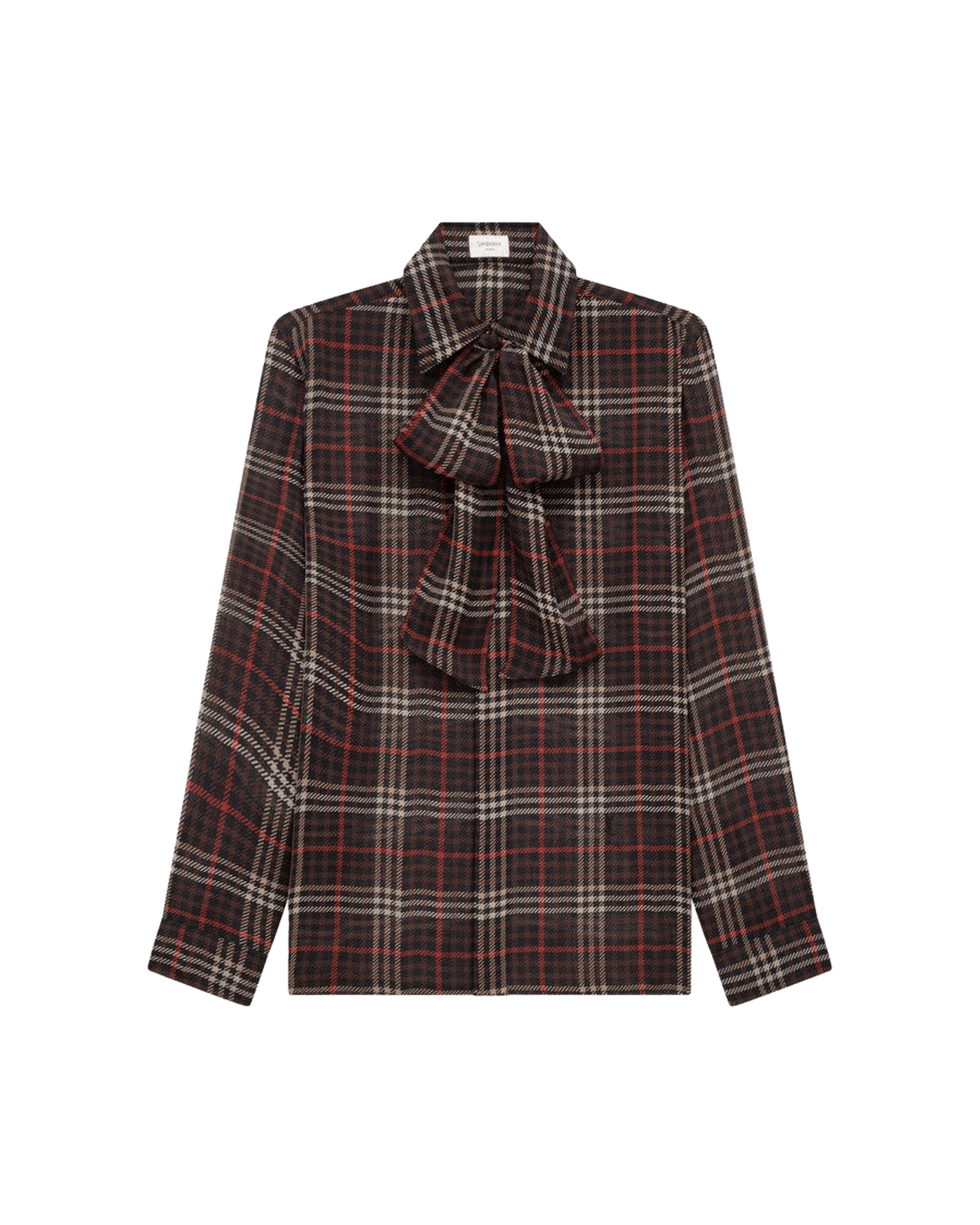 Saint Laurent Silk Cassandre Tartan CrêPe Shirt Glam Steals