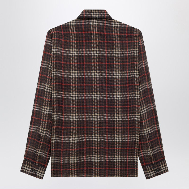 Saint Laurent Silk Cassandre Tartan Crêpe Shirt Glam Steals