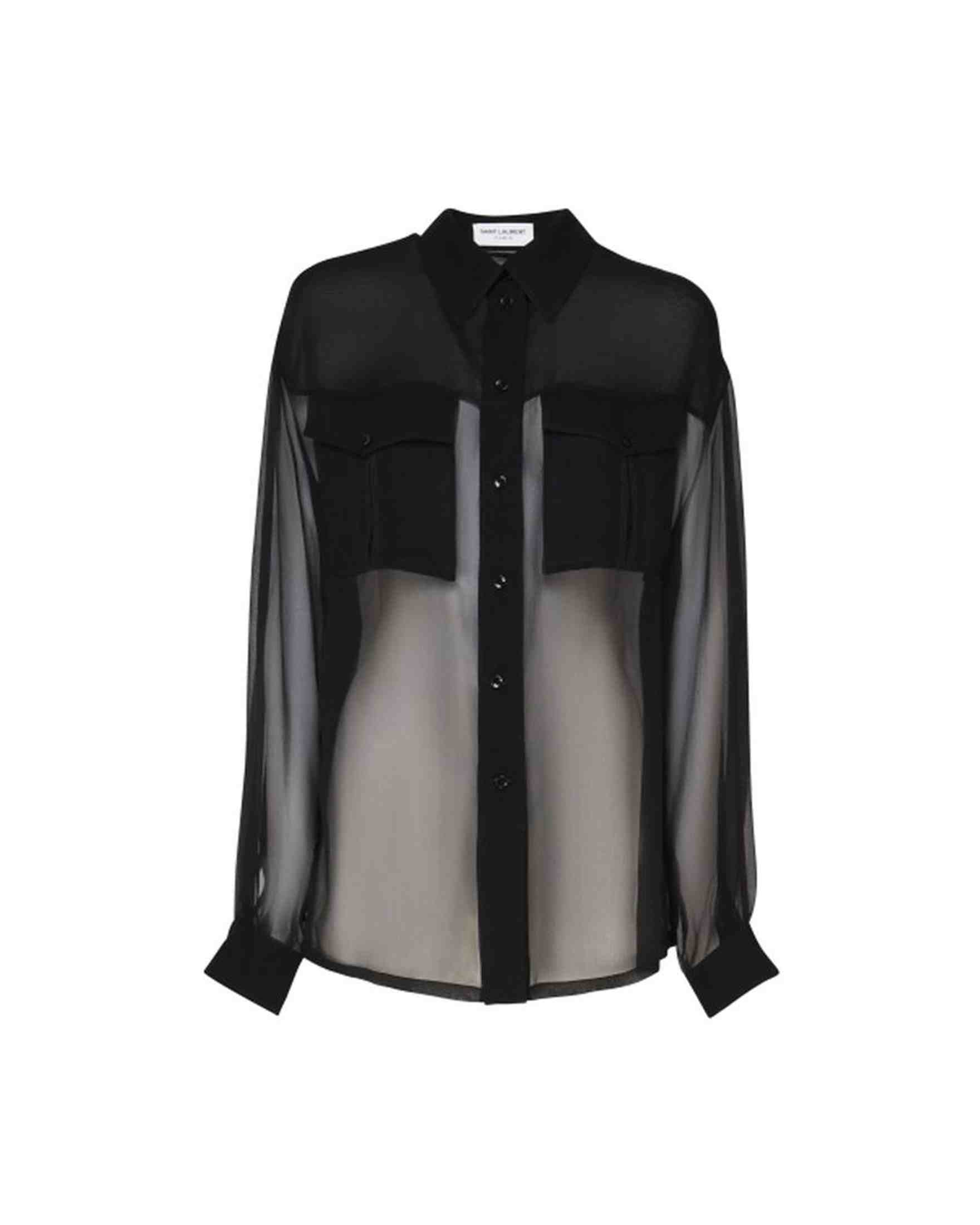 Saint Laurent Silk Crepe Muslin Shirt Glam Steals