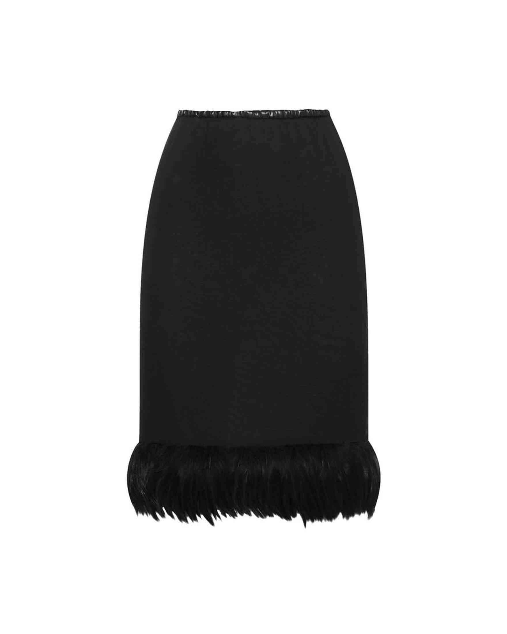 Saint Laurent Silk Feathers Trim Skirt Glam Steals