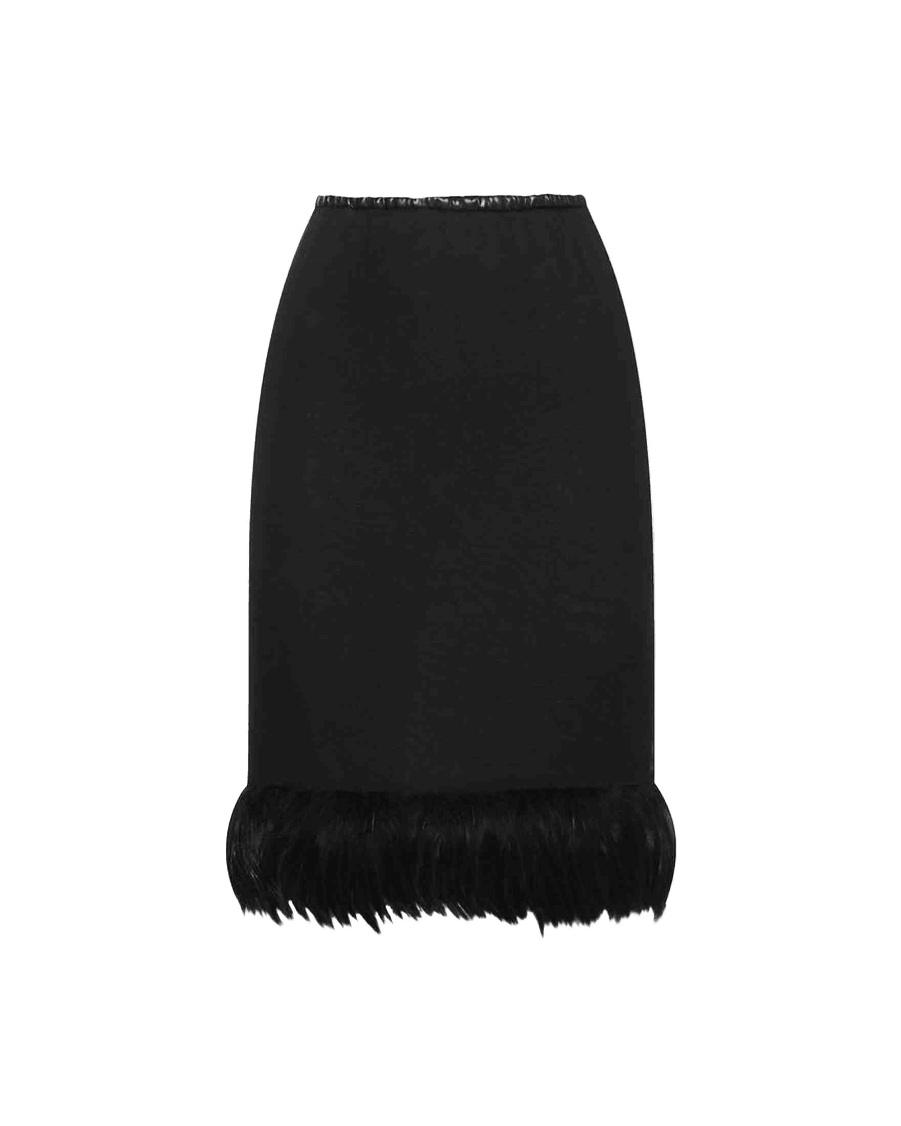 Saint Laurent Silk Feathers Trim Skirt Glam Steals