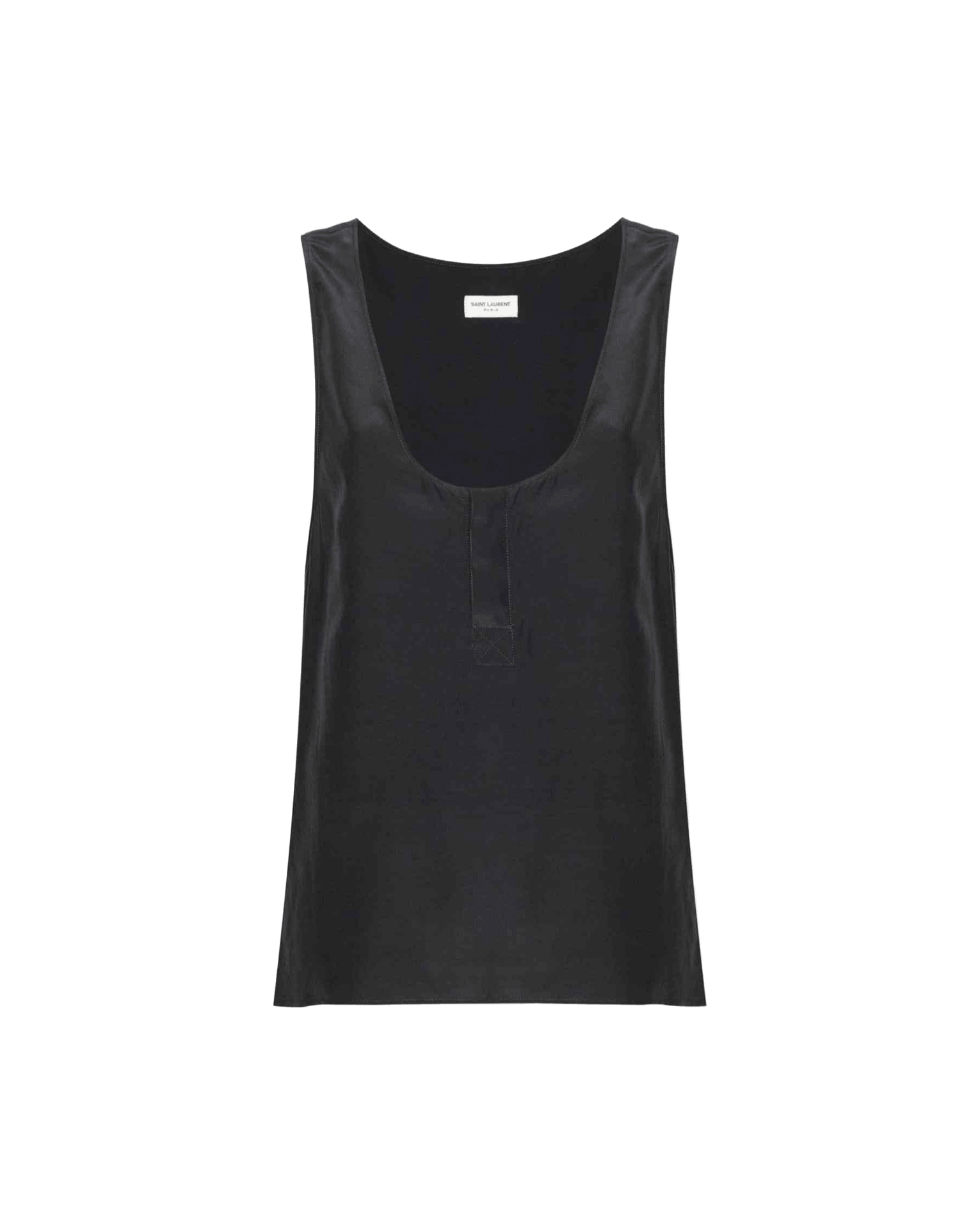 Saint Laurent Silk Henley Neck Tank Top Glam Steals