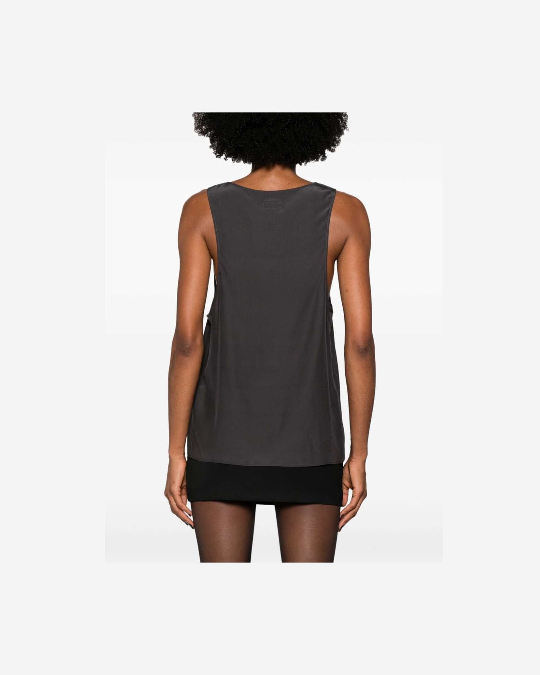 Saint Laurent Silk Henley Neck Tank Top Glam Steals