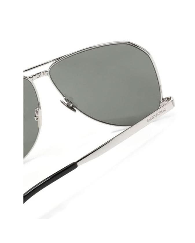 Saint Laurent Silver Metal Sunglasses Glam Steals