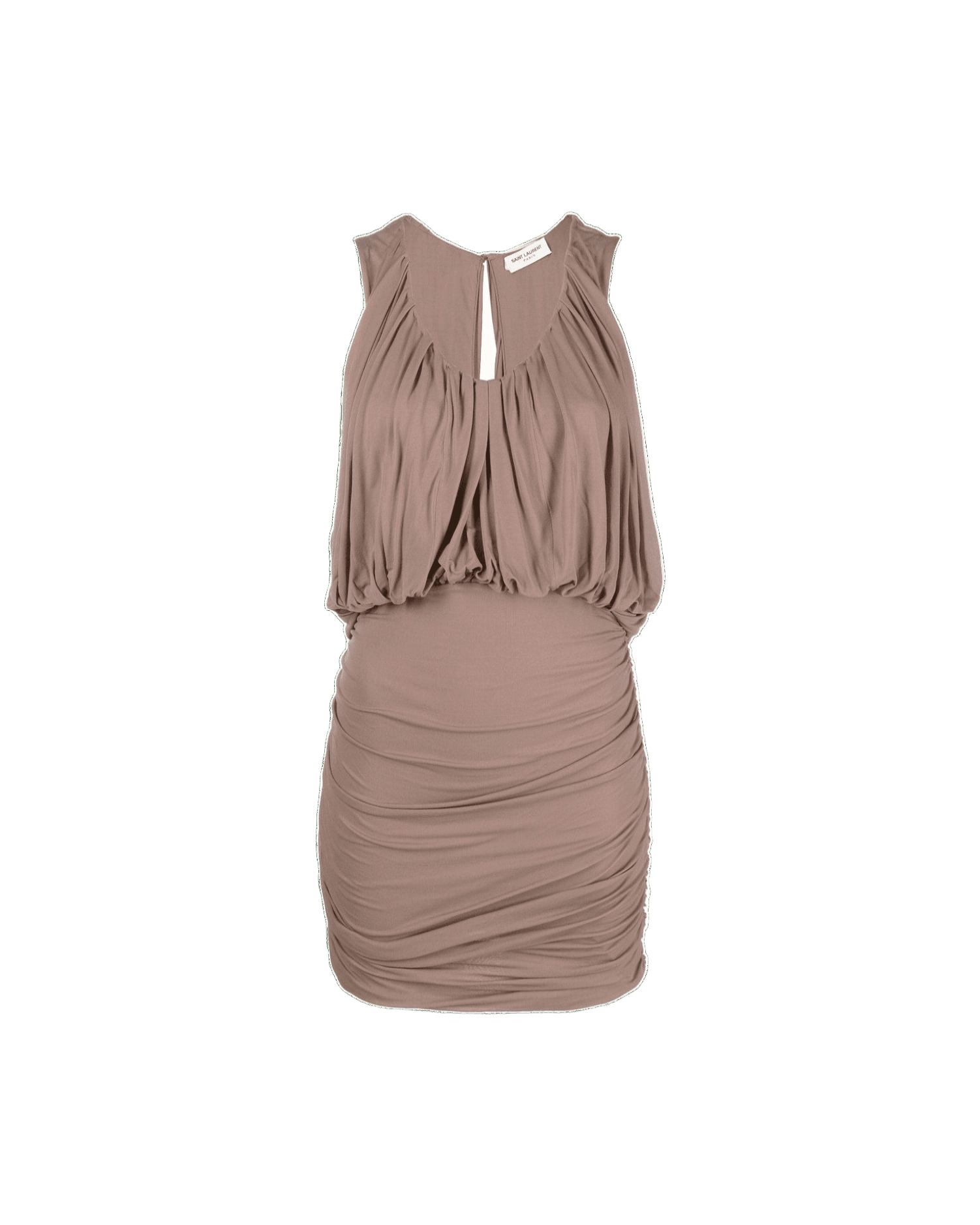 Saint Laurent Sleeveless Draped Minidress