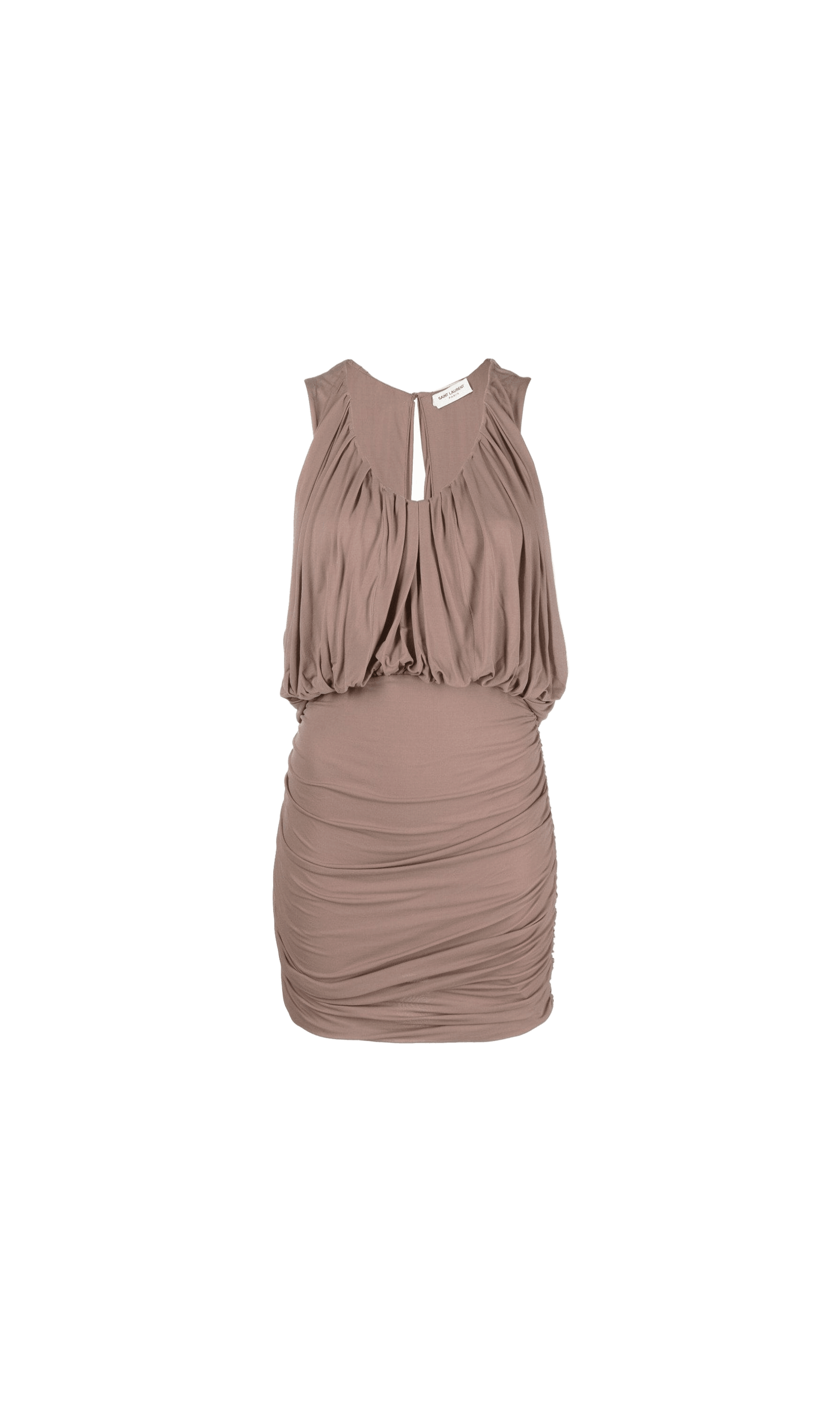 Saint Laurent Sleeveless Draped Minidress Glam Steals