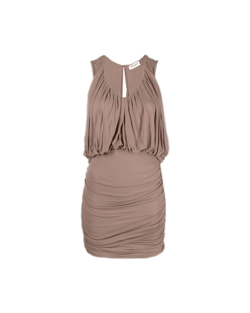 Saint Laurent Sleeveless Draped Minidress Glam Steals