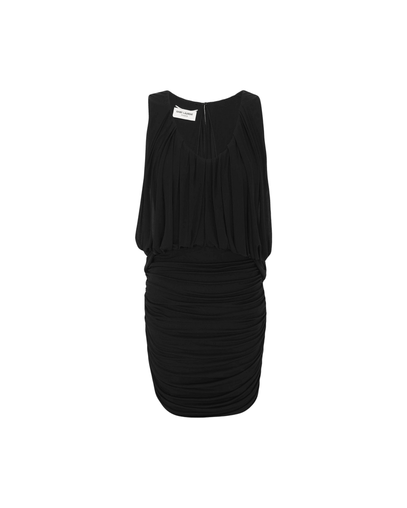 Saint Laurent Sleeveless Draped Minidress Glam Steals