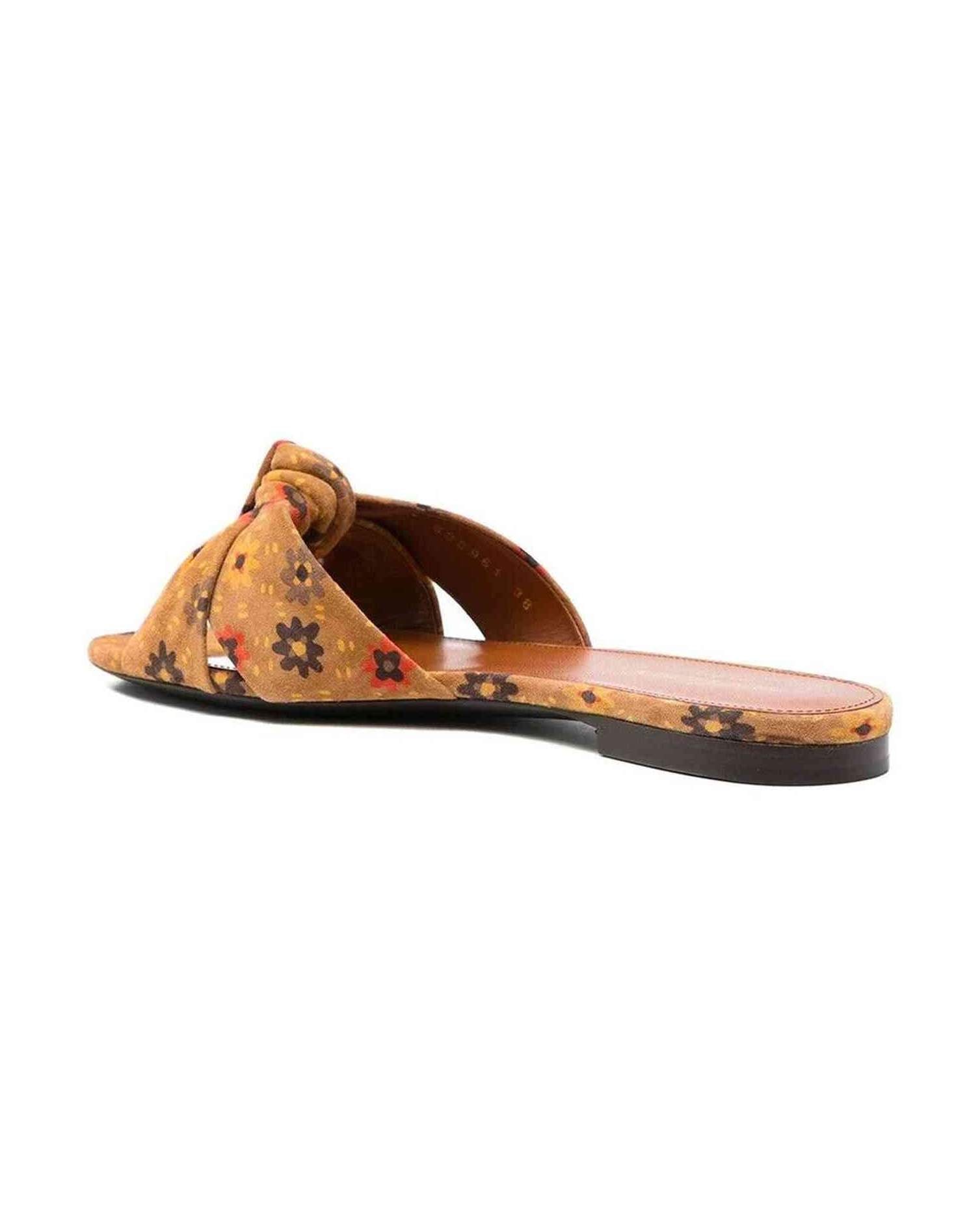 Saint Laurent Suede Bianca Knotted Slides Glam Steals