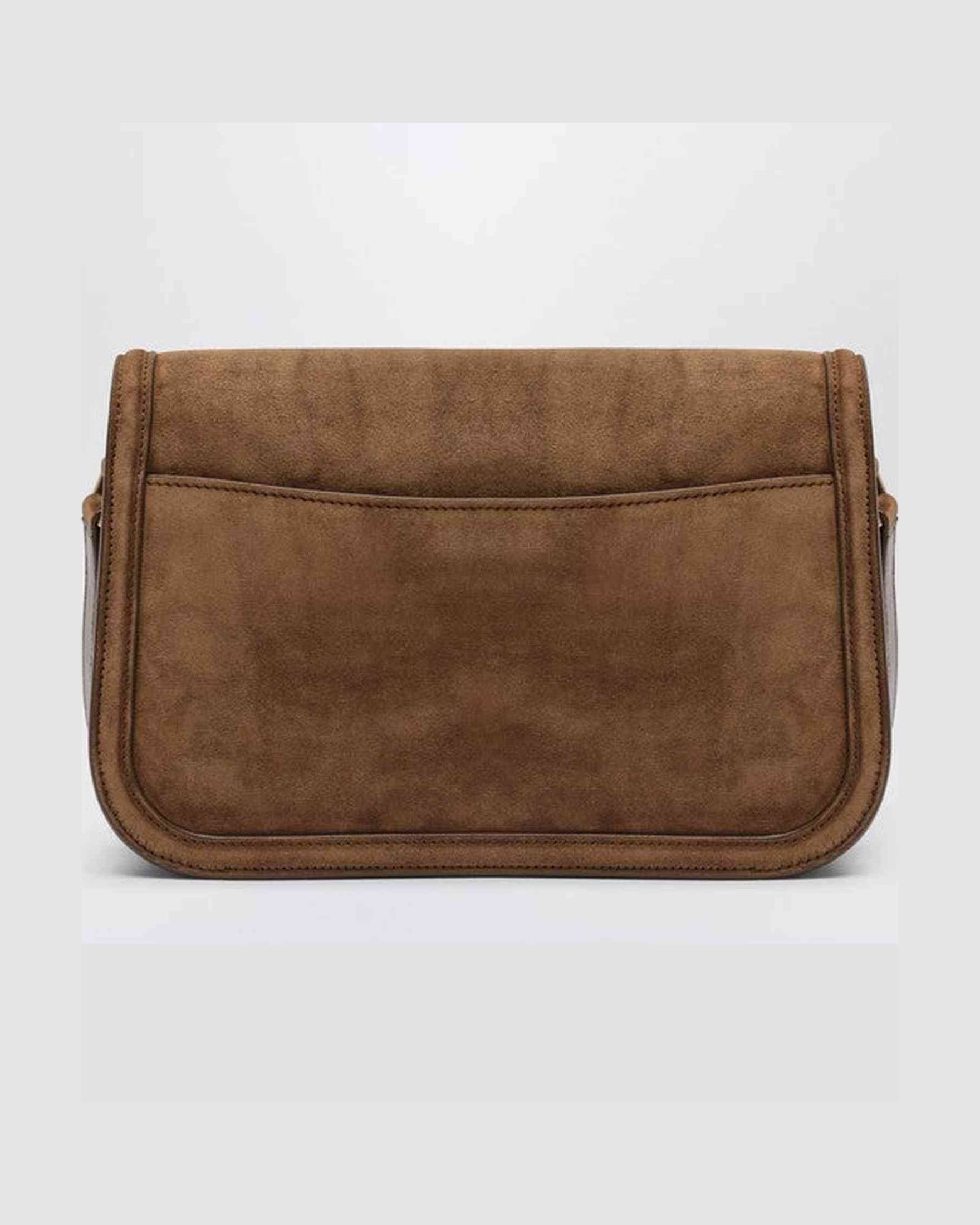 Saint Laurent Suede Borsa Solferino Medium in Caramel Cognac Glam Steals