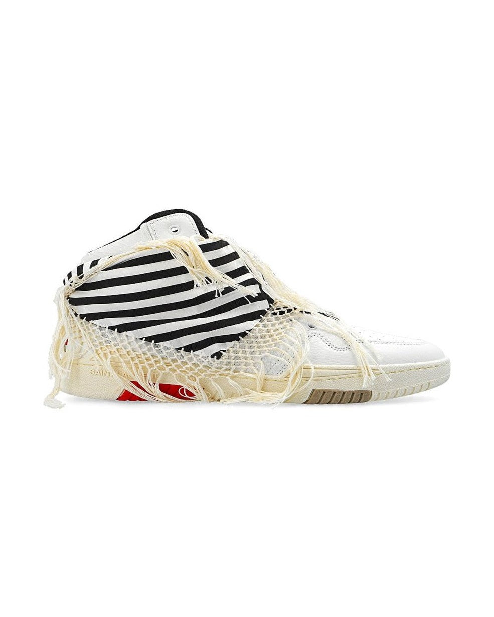 Saint Laurent White Calfskin High Top Sneakers