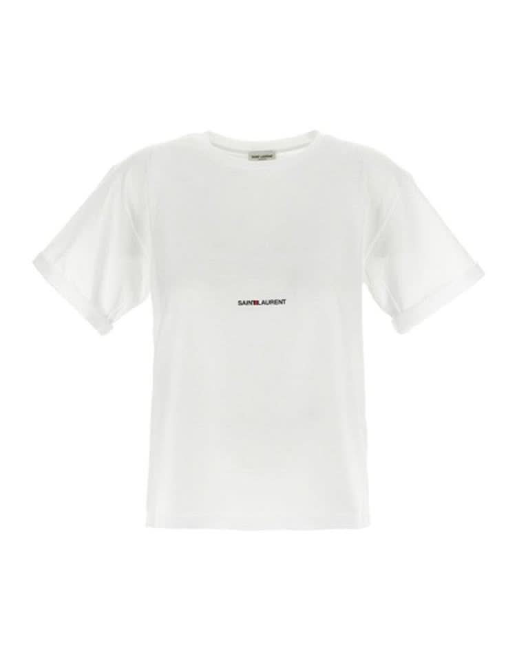 Saint Laurent White Cotton T-shirt Glam Steals