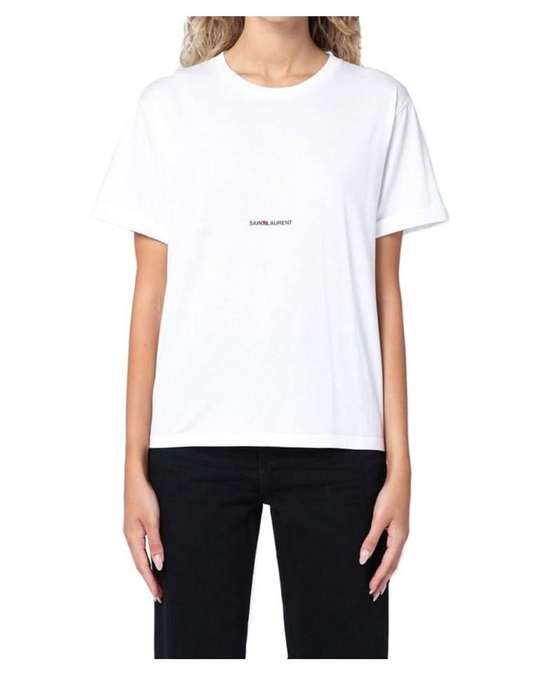 Saint Laurent White Cotton T-shirt Glam Steals