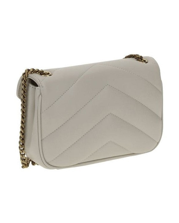 Saint Laurent White Lamb Ovis Aries Shoulder Bag 