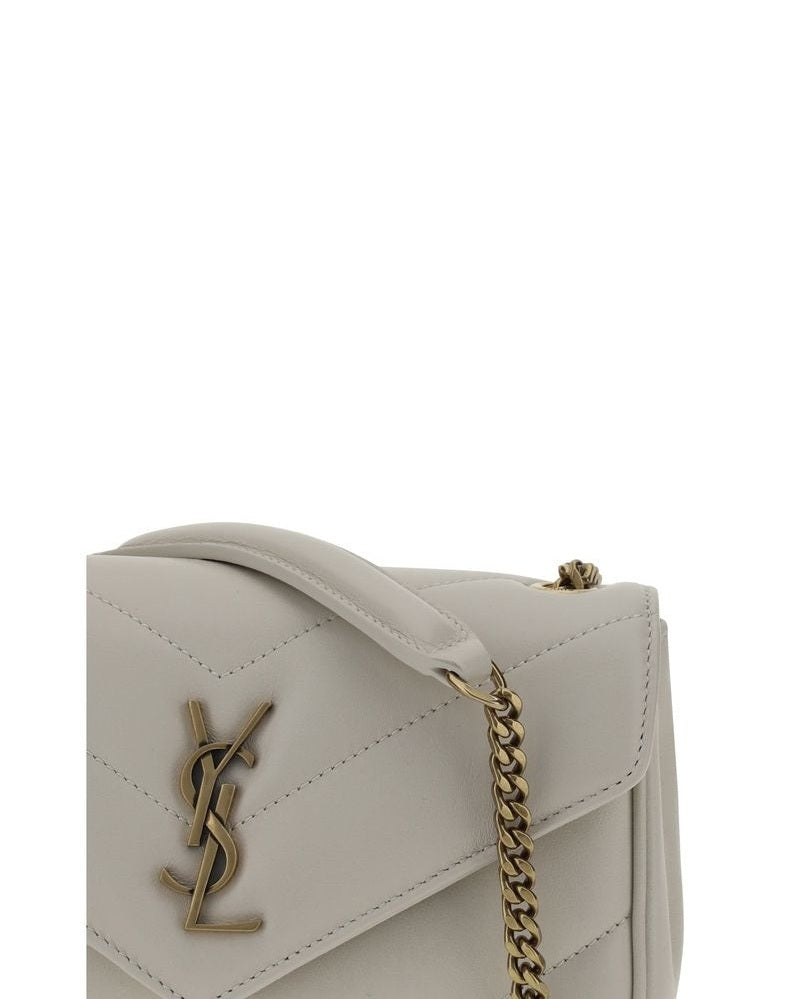 Saint Laurent White Lamb Ovis Aries Shoulder Bag 