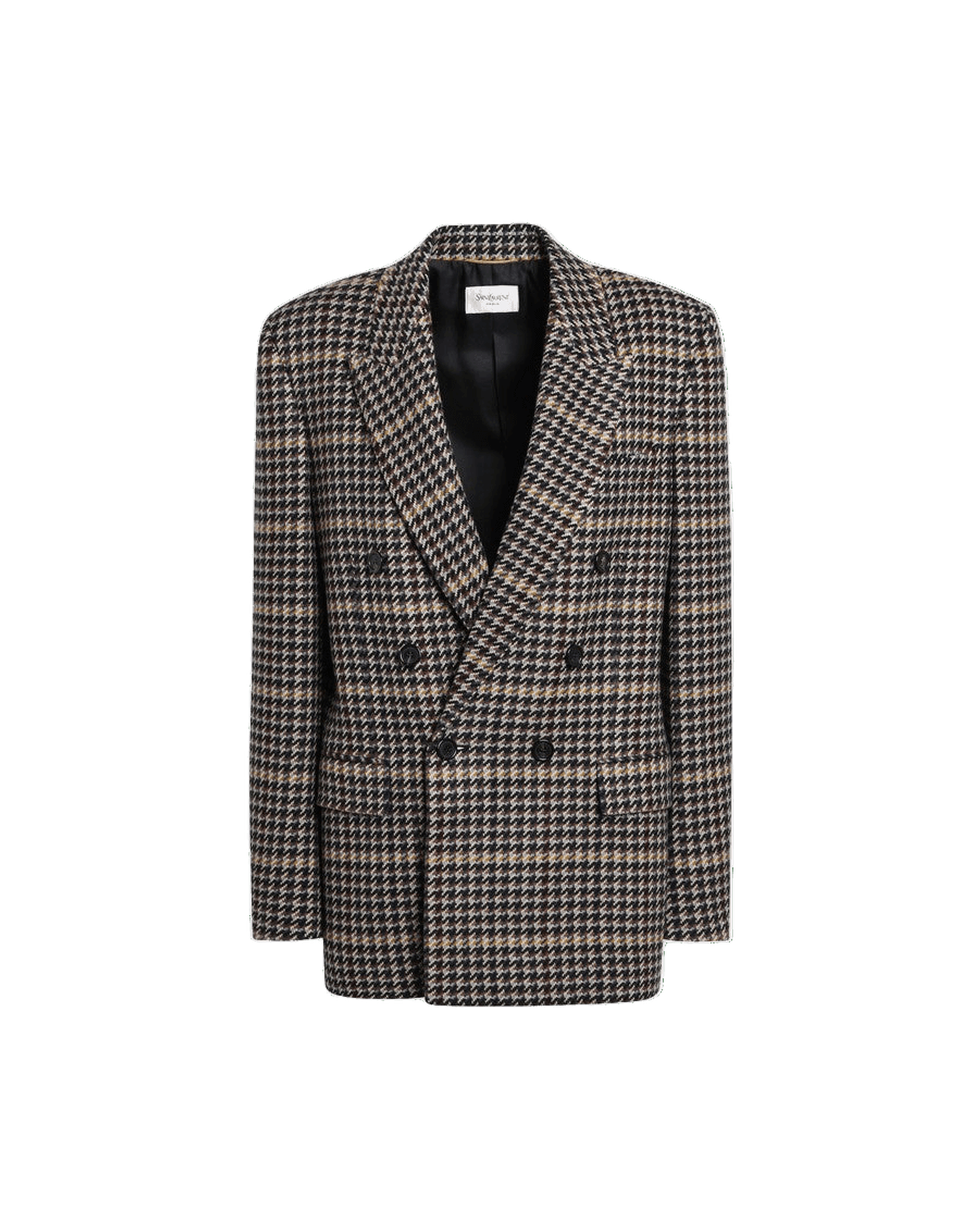 Saint Laurent Wool Double Breasted Checked Jacket Glam Steals