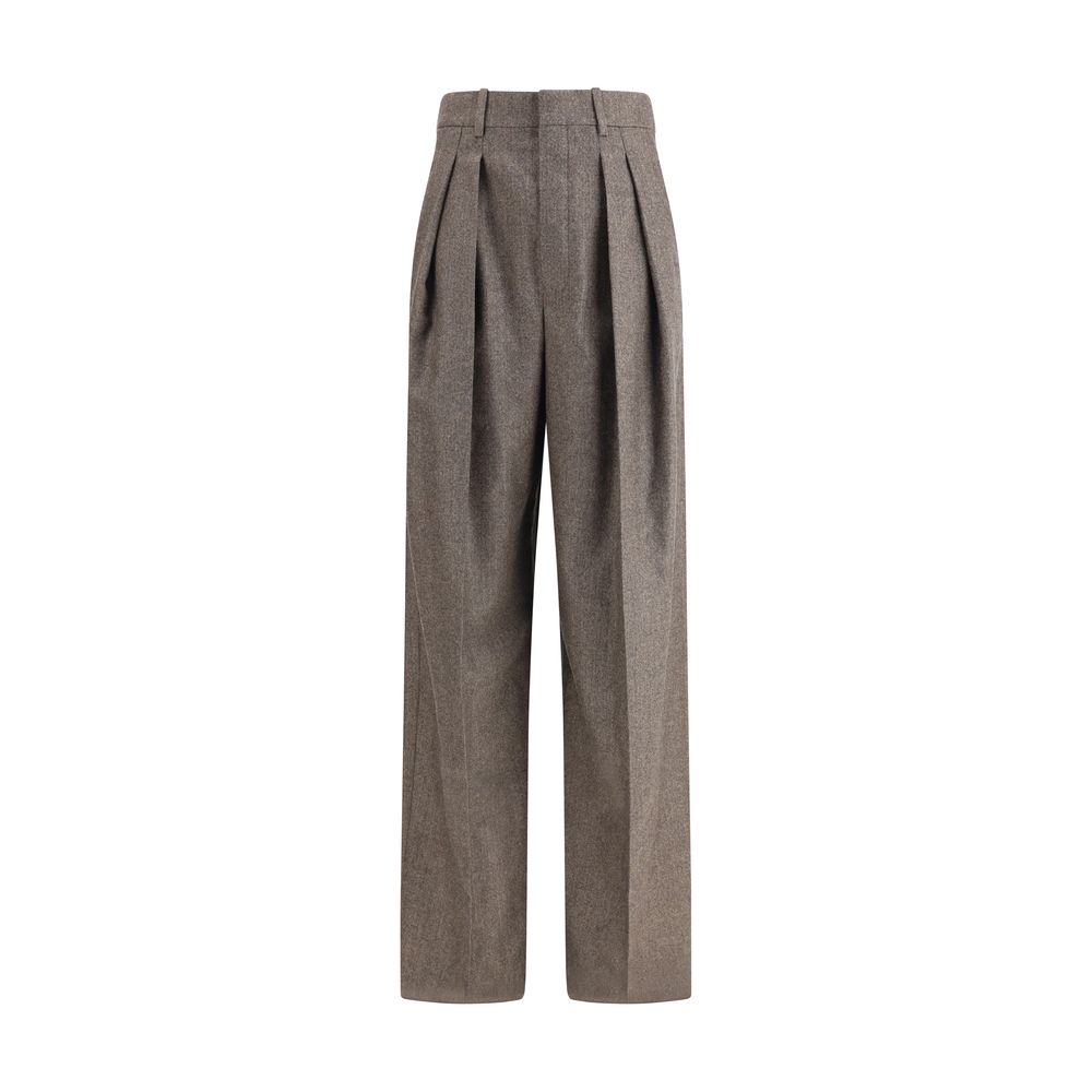 Saint Laurent Wool Herringbone Pattern Wide Leg Pant Glam Steals