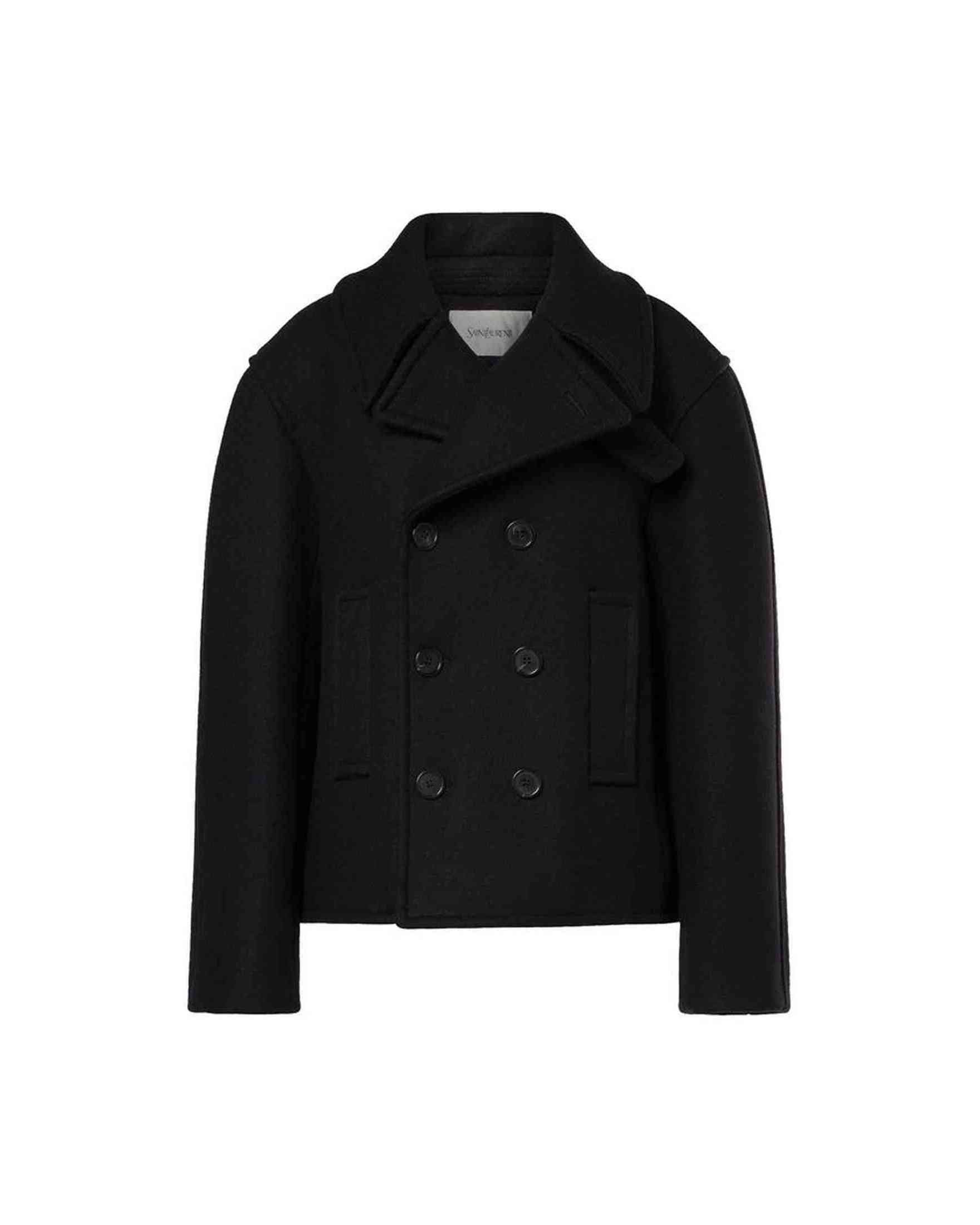 Saint Laurent Wool Oversized Virgin Peacoat Glam Steals