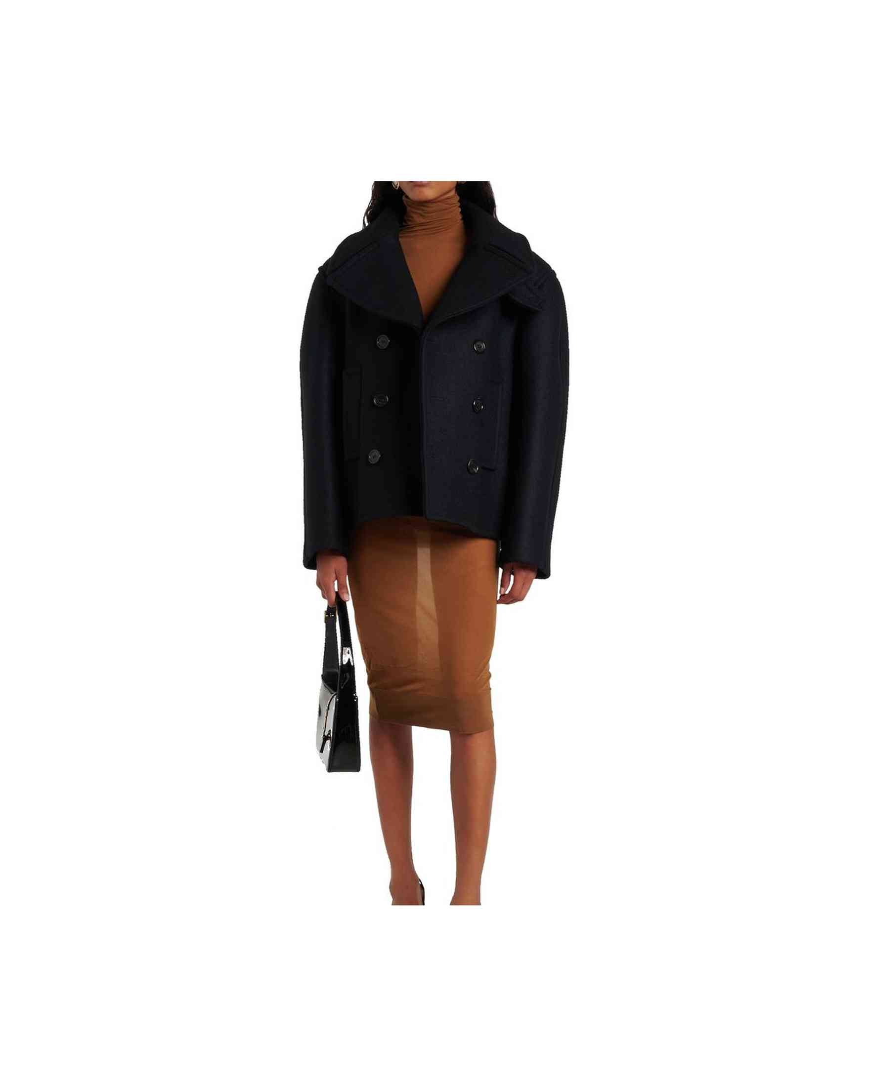 Saint Laurent Wool Oversized Virgin Peacoat Glam Steals