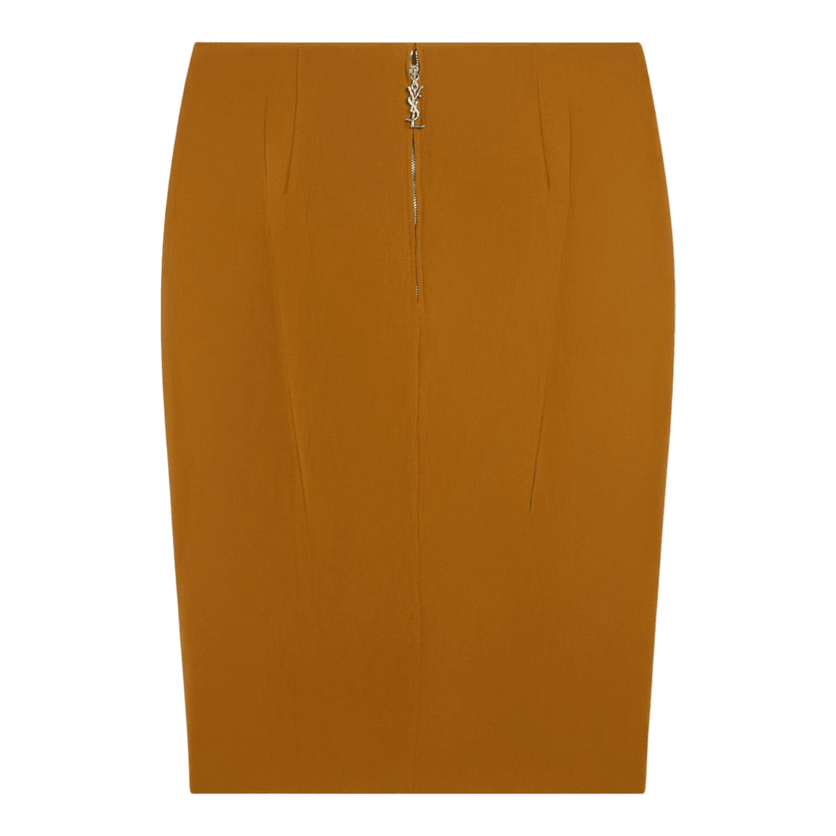 Saint Laurent Yellow Satin Ochre Pencil Skirt Glam Steals