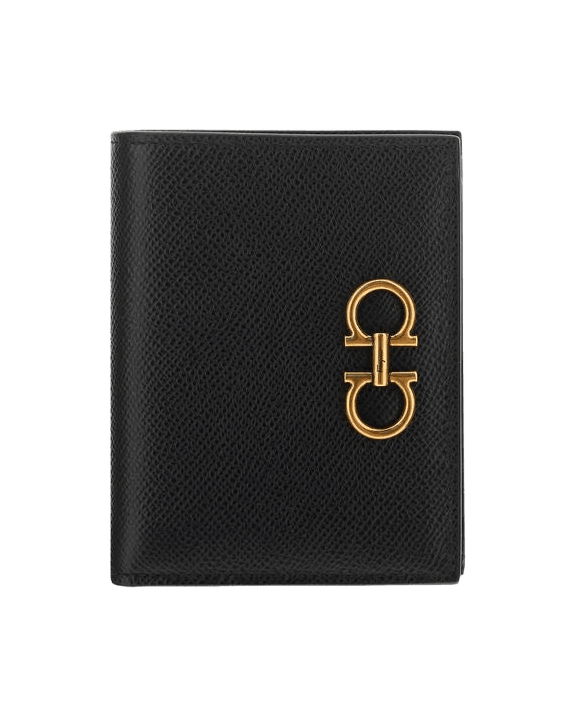 Salvatore Ferragamo Black Calf Leather Bos Taurus Wallet Glam Steals