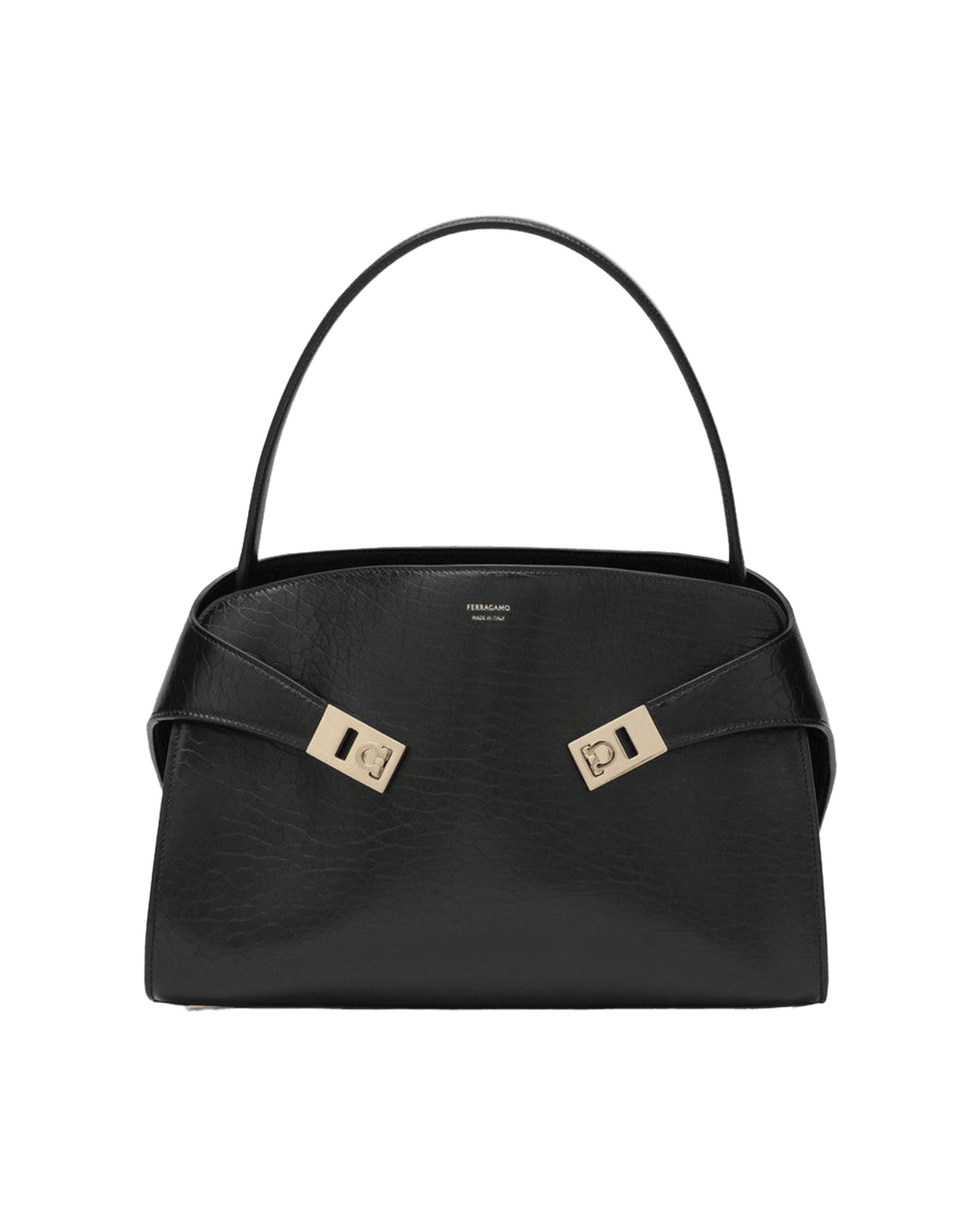 Salvatore Ferragamo Black Leather Hug M Handbag Glam Steals