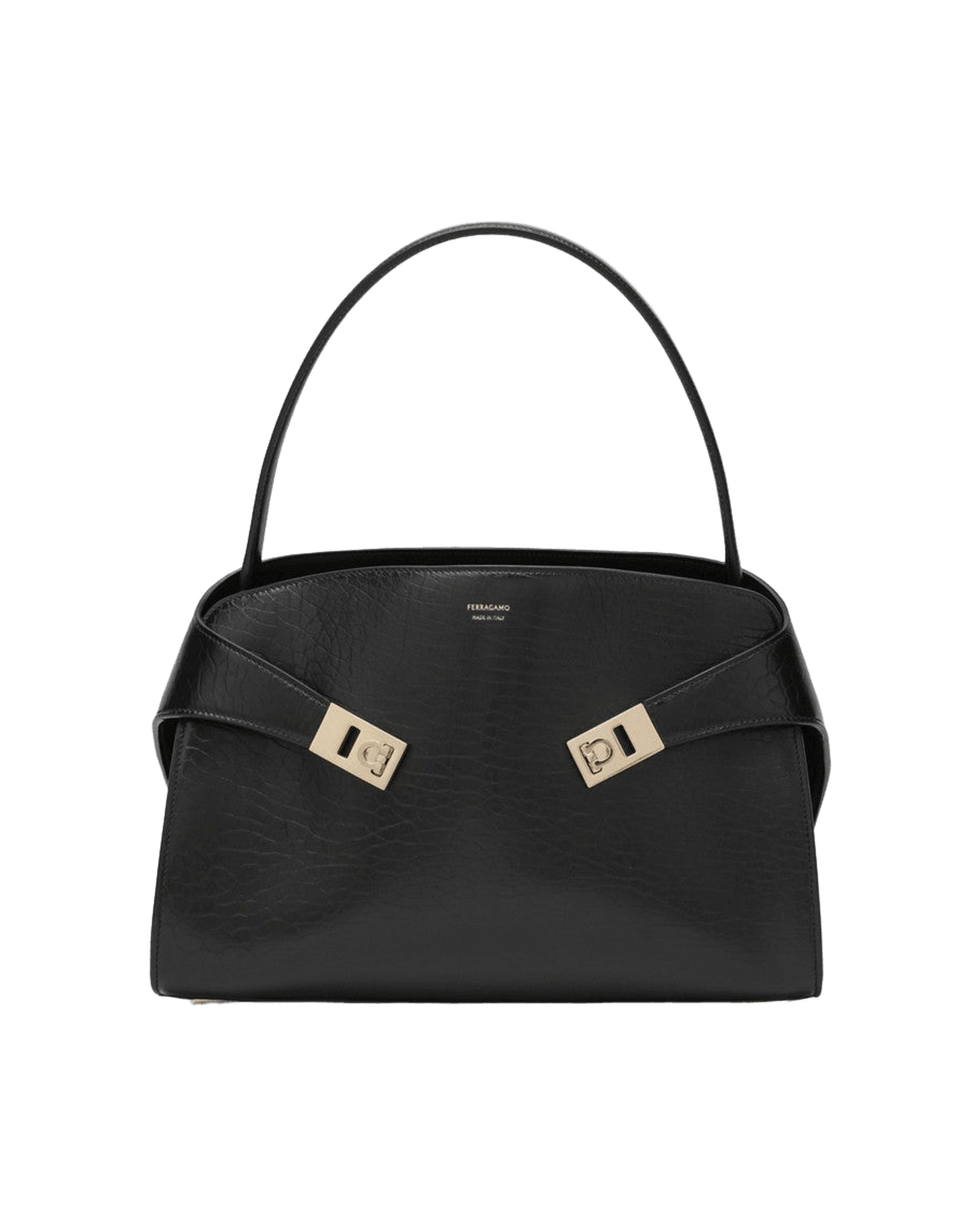 Salvatore Ferragamo Black Leather Hug M Handbag Glam Steals