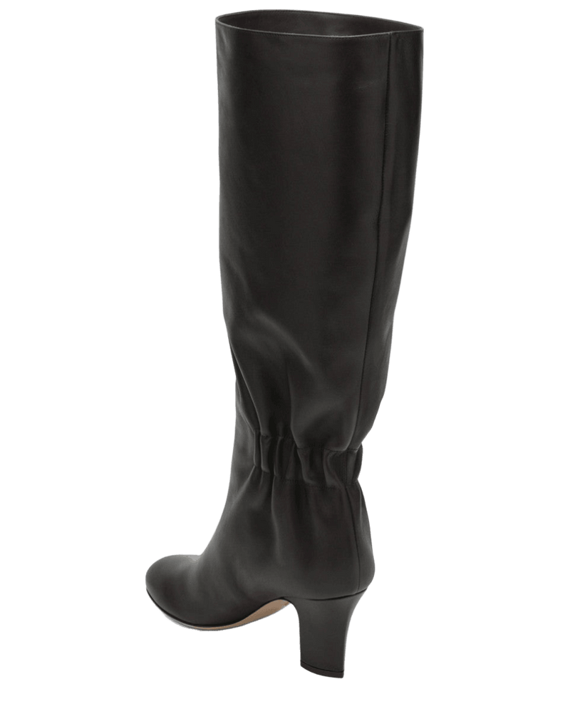 Salvatore Ferragamo Brown Leather Ruched Boots Glam Steals