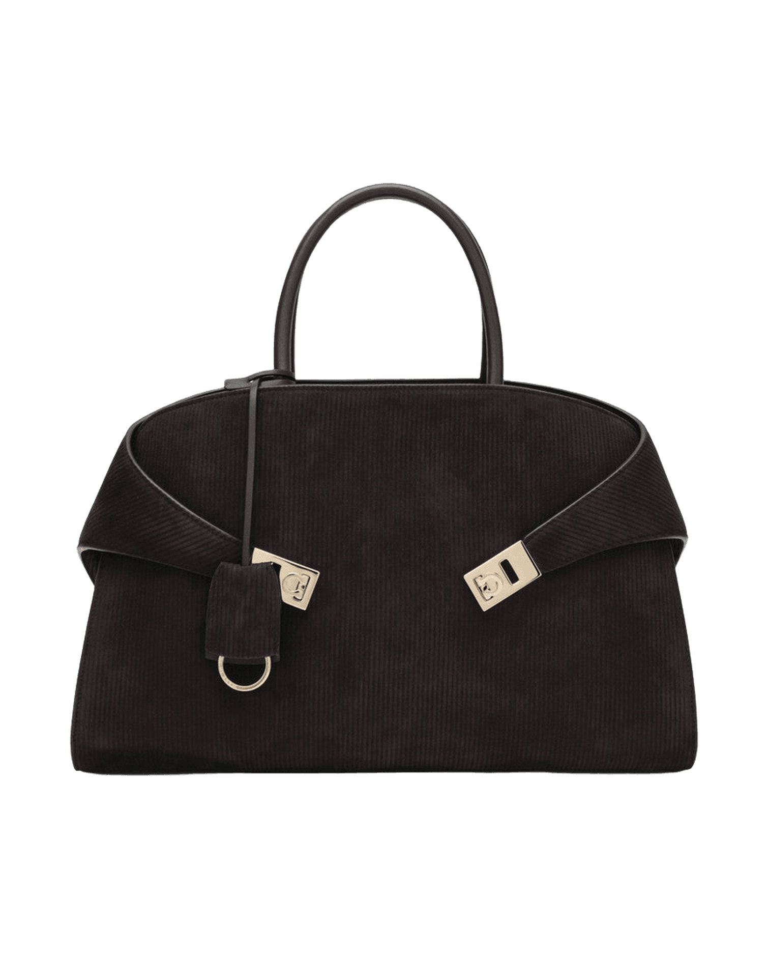 Salvatore Ferragamo Brown Suede Hug Soft L Shoulder Bag Glam Steals