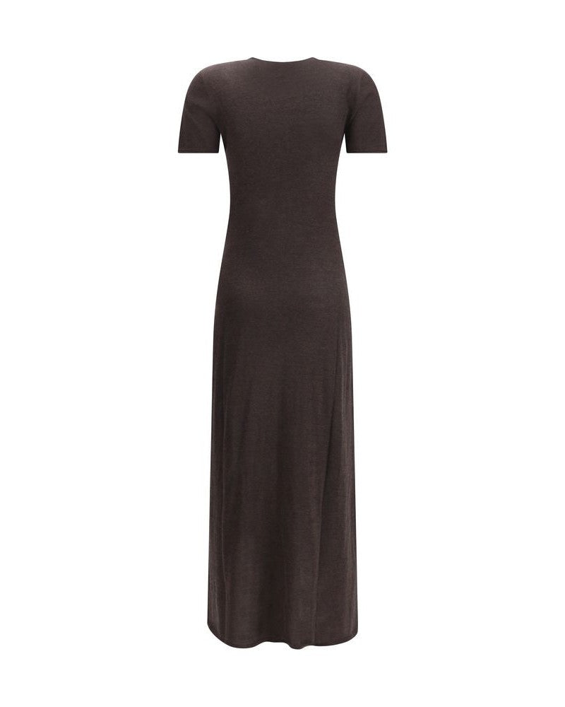 Salvatore Ferragamo Brown Wool Fleece Long Dress Glam Steals